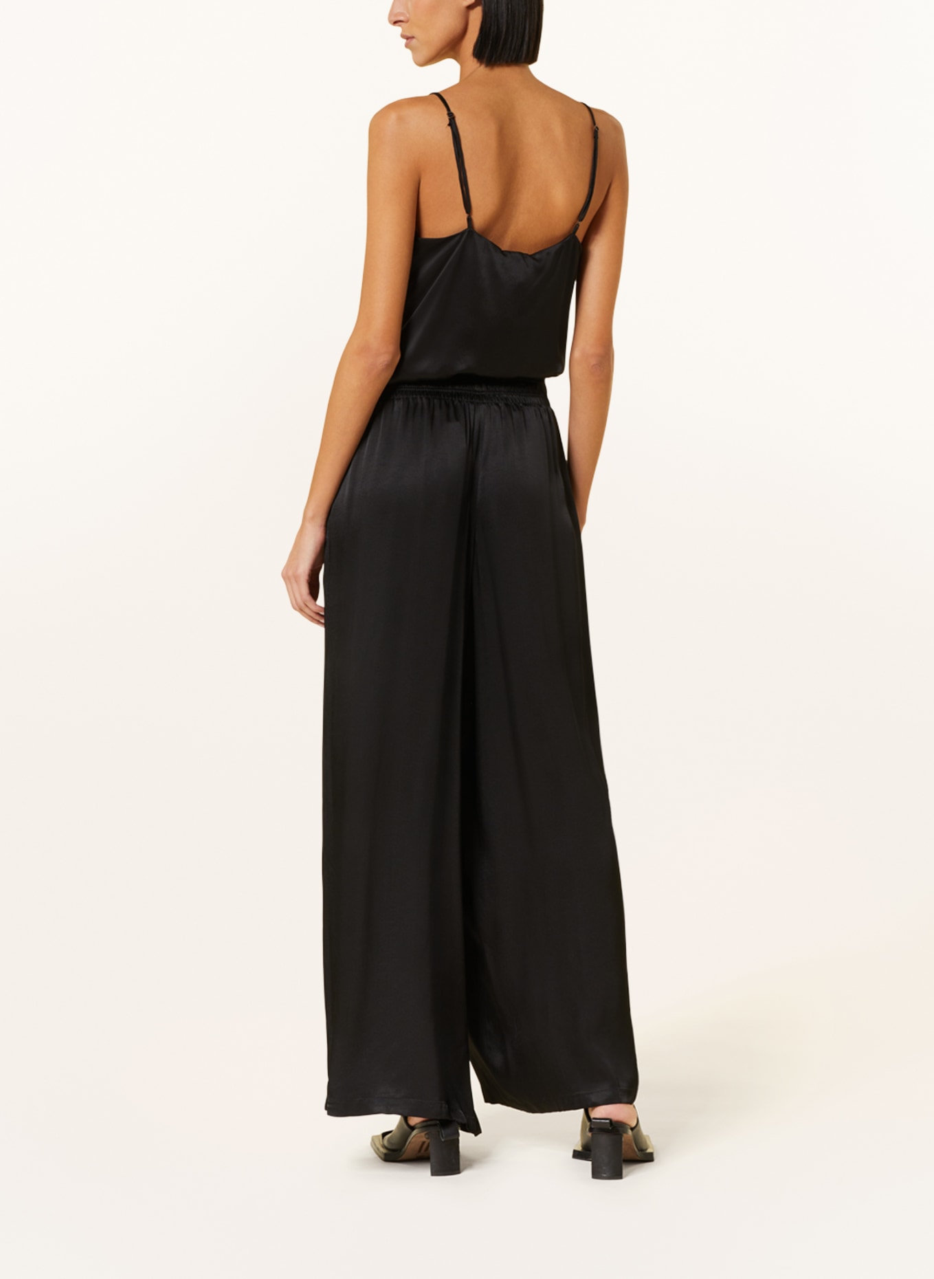 DRYKORN Wide leg trousers CEILING in satin, Color: BLACK (Image 3)