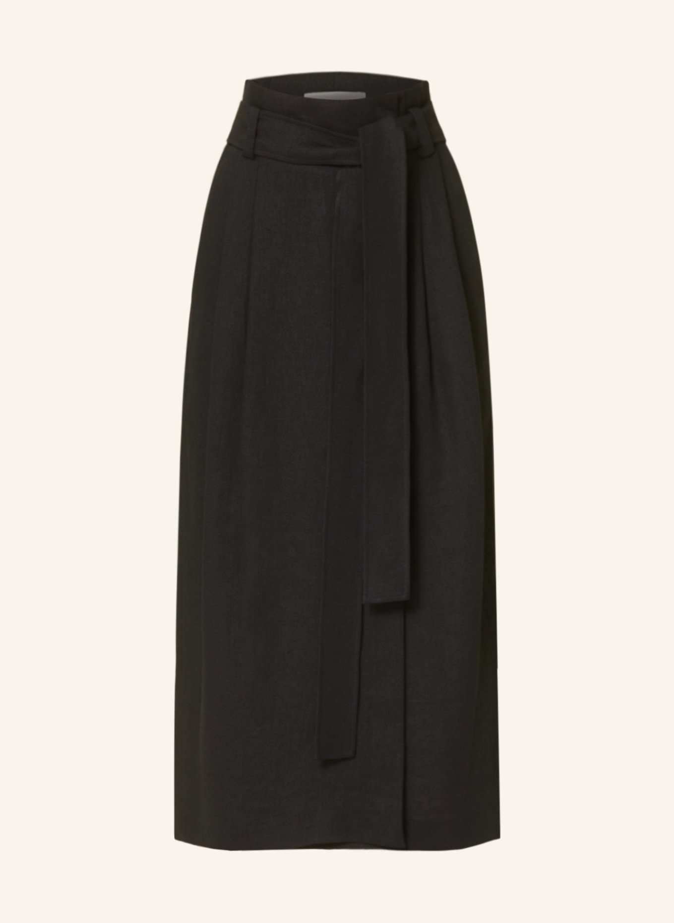 DRYKORN Wrap skirt TAFFI with linen, Color: BLACK (Image 1)