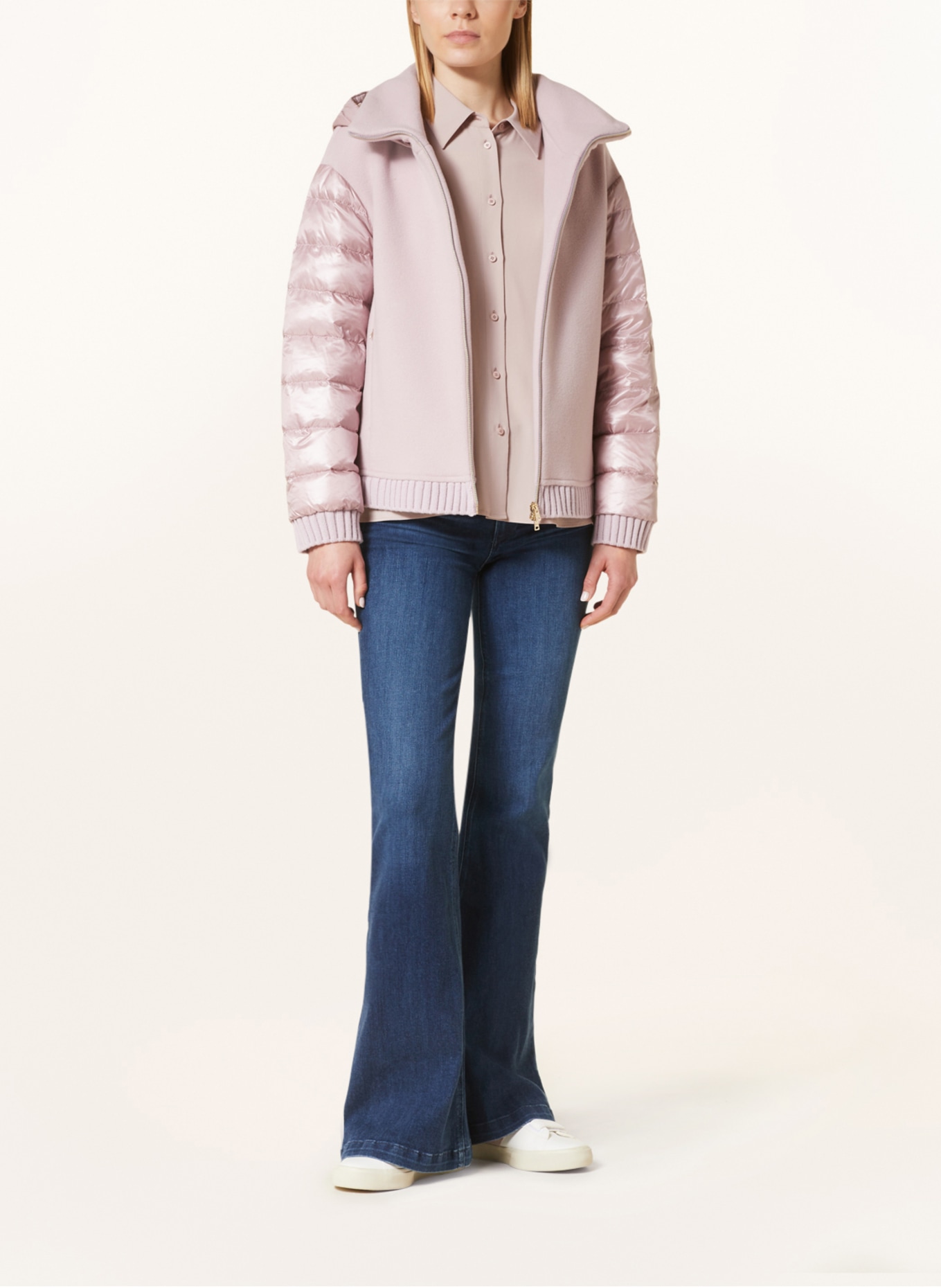 HERNO Down jacket in mixed materials, Color: ROSE (Image 2)