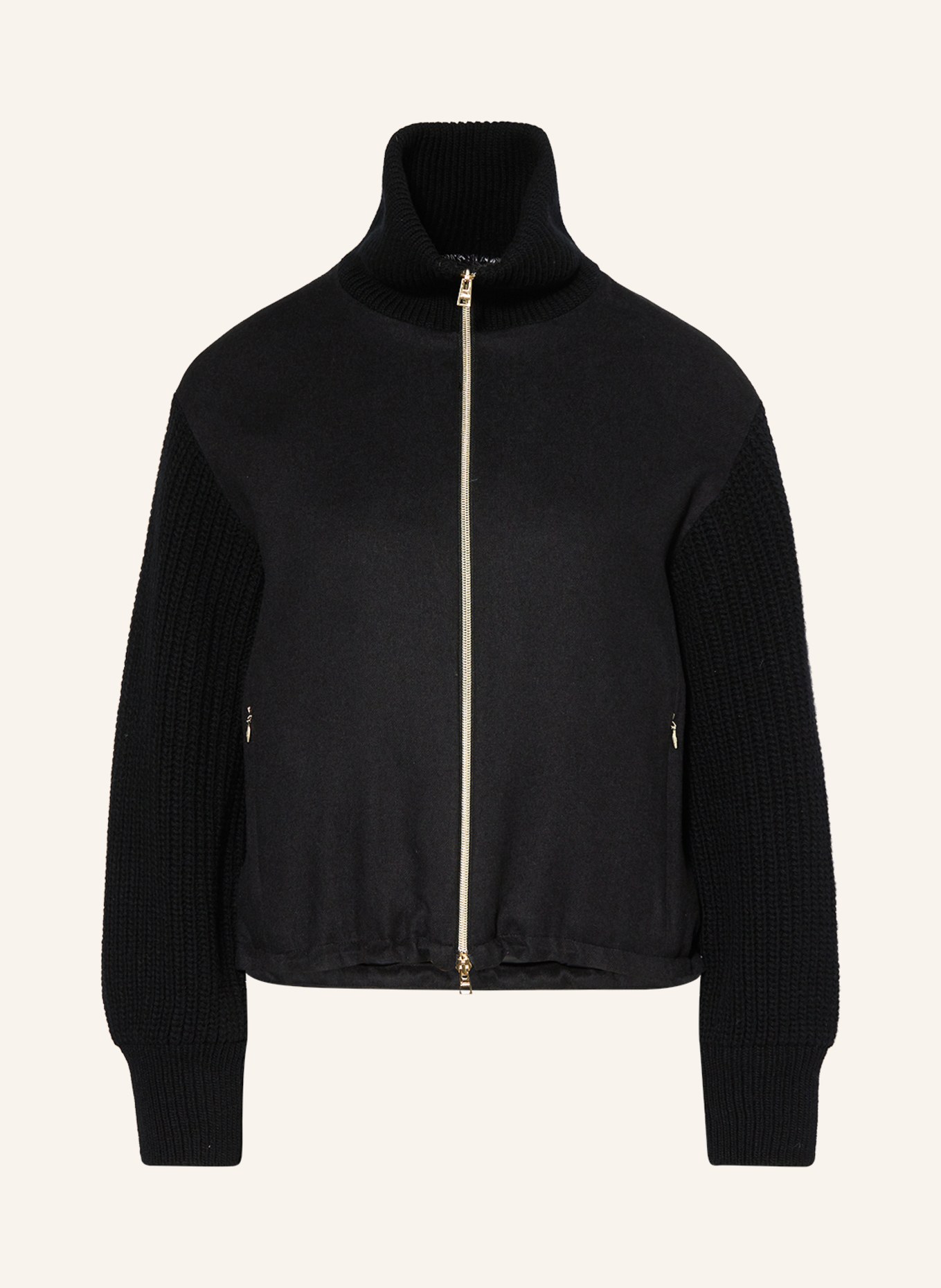 HERNO Jacket in mixed materials with silk and cashmere, Color: BLACK (Image 1)