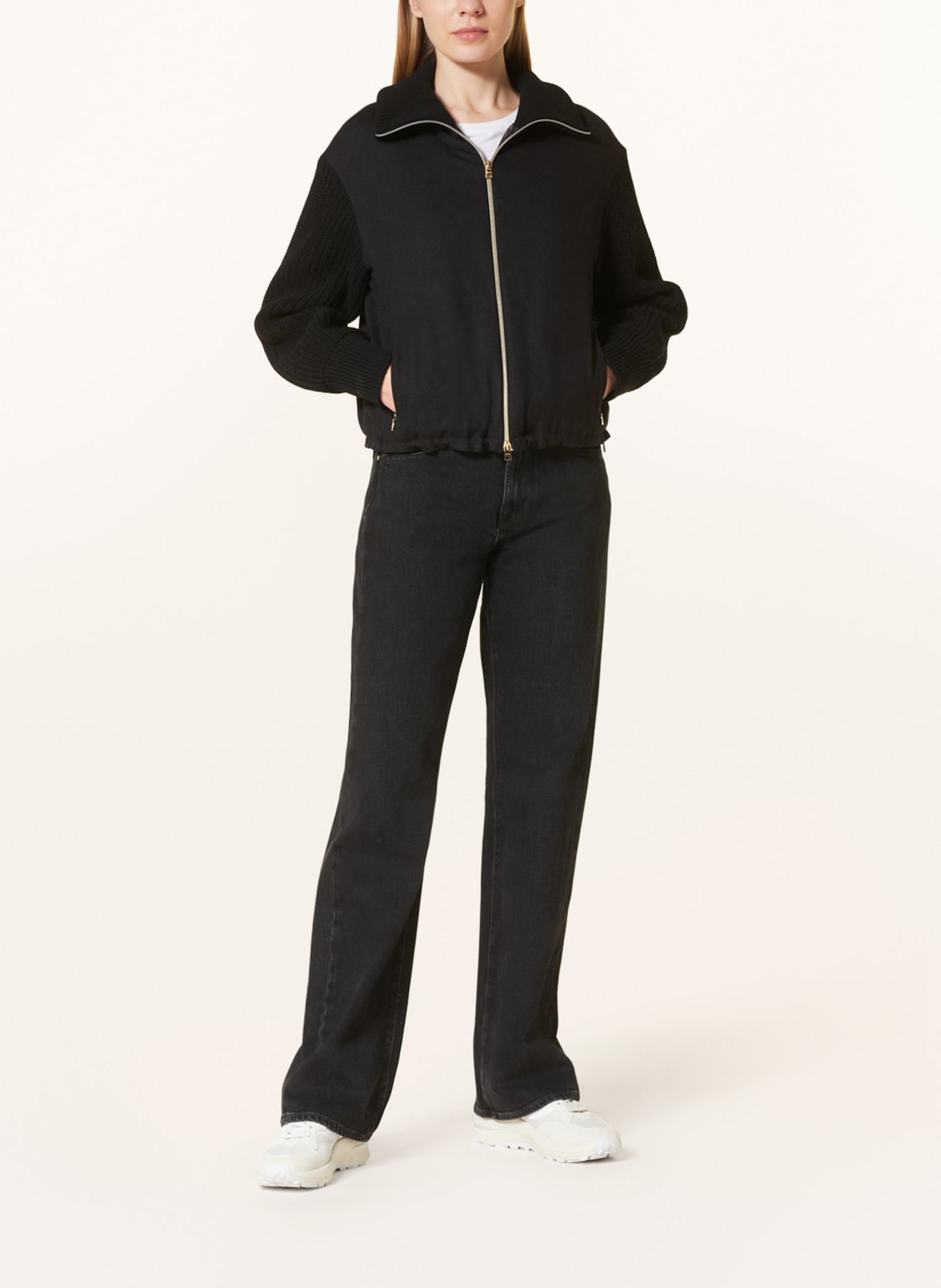 HERNO Jacket in mixed materials with silk and cashmere, Color: BLACK (Image 2)
