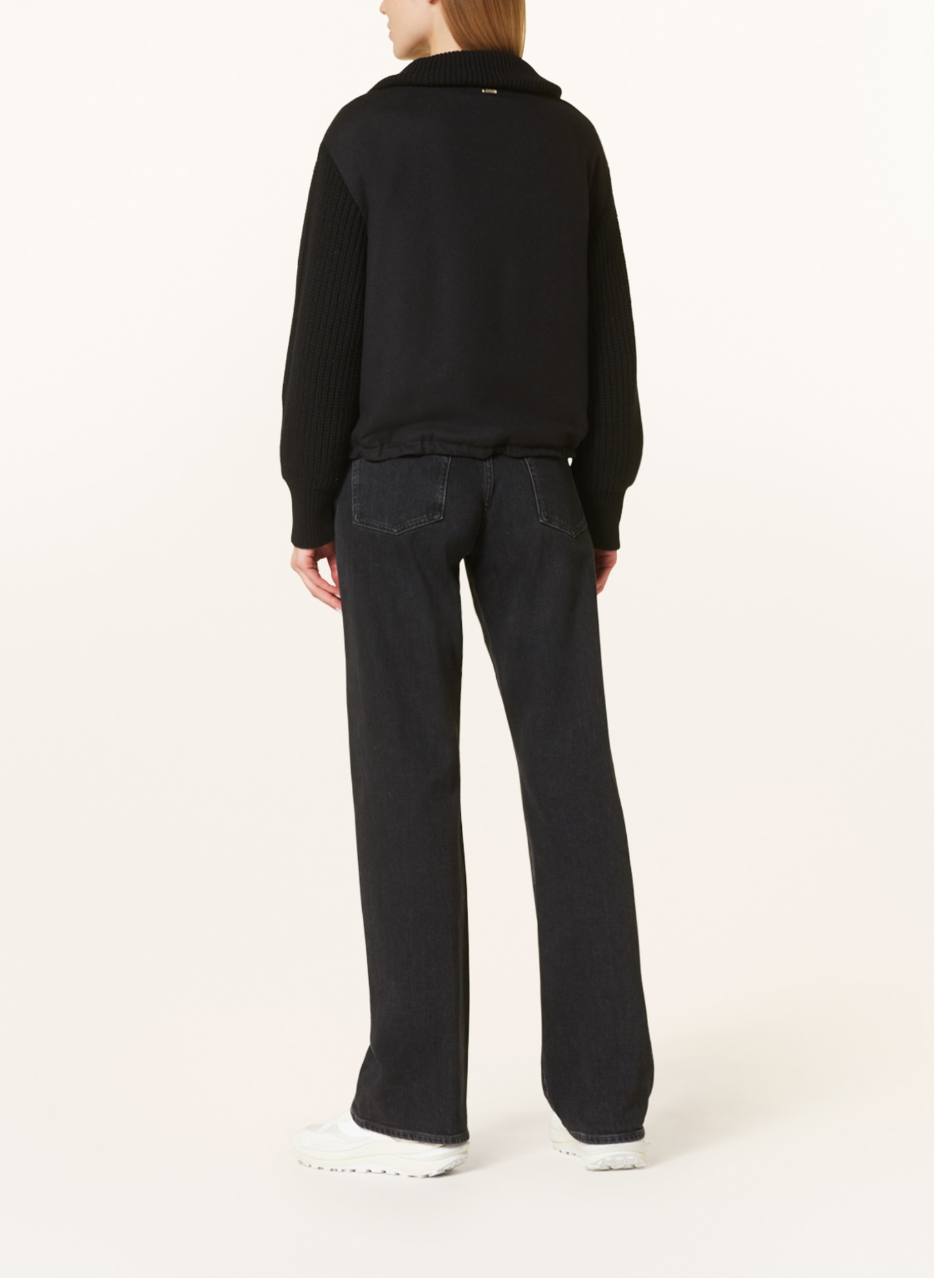 HERNO Jacket in mixed materials with silk and cashmere, Color: BLACK (Image 3)