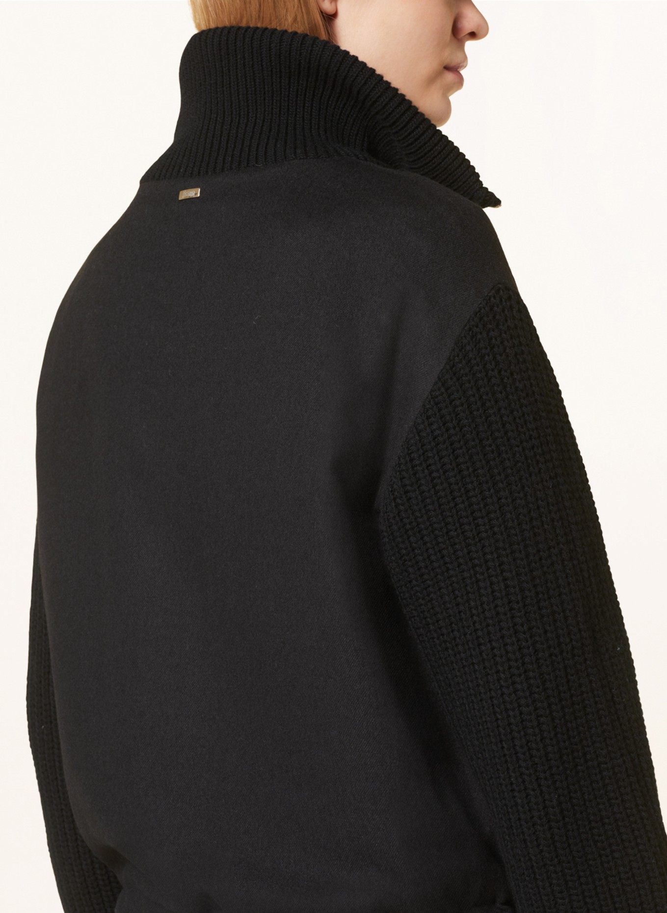 HERNO Jacket in mixed materials with silk and cashmere, Color: BLACK (Image 4)