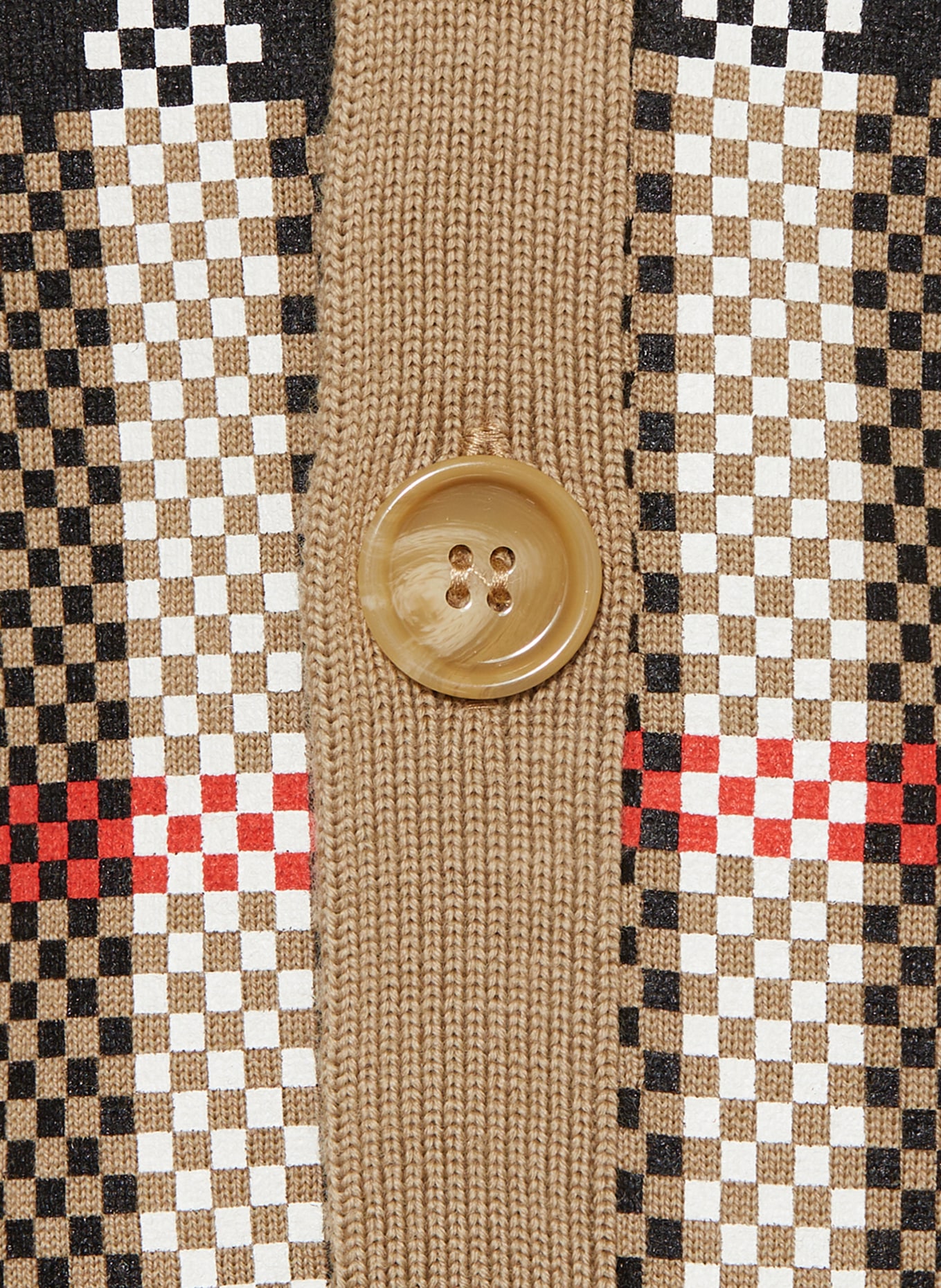 BURBERRY Oversized pletený kardigan, Barva: HNĚDÁ/ BÍLÁ/ ČERVENÁ (Obrázek 3)