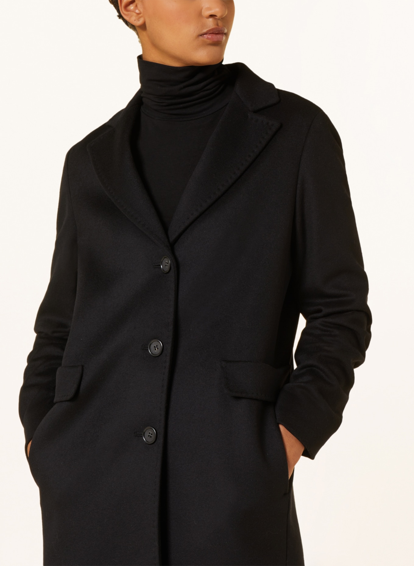 ICONS CINZIA ROCCA Wool coat, Color: BLACK (Image 4)