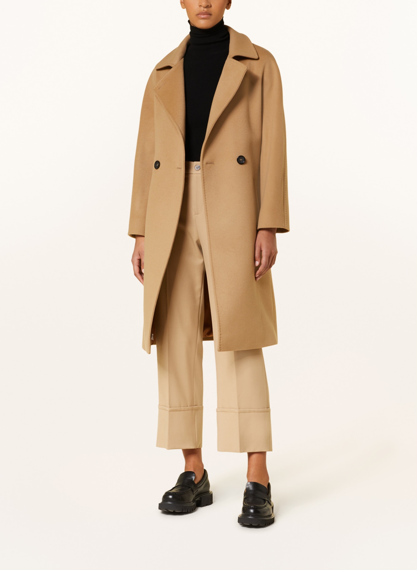 ICONS CINZIA ROCCA Wool coat, Color: CAMEL (Image 2)