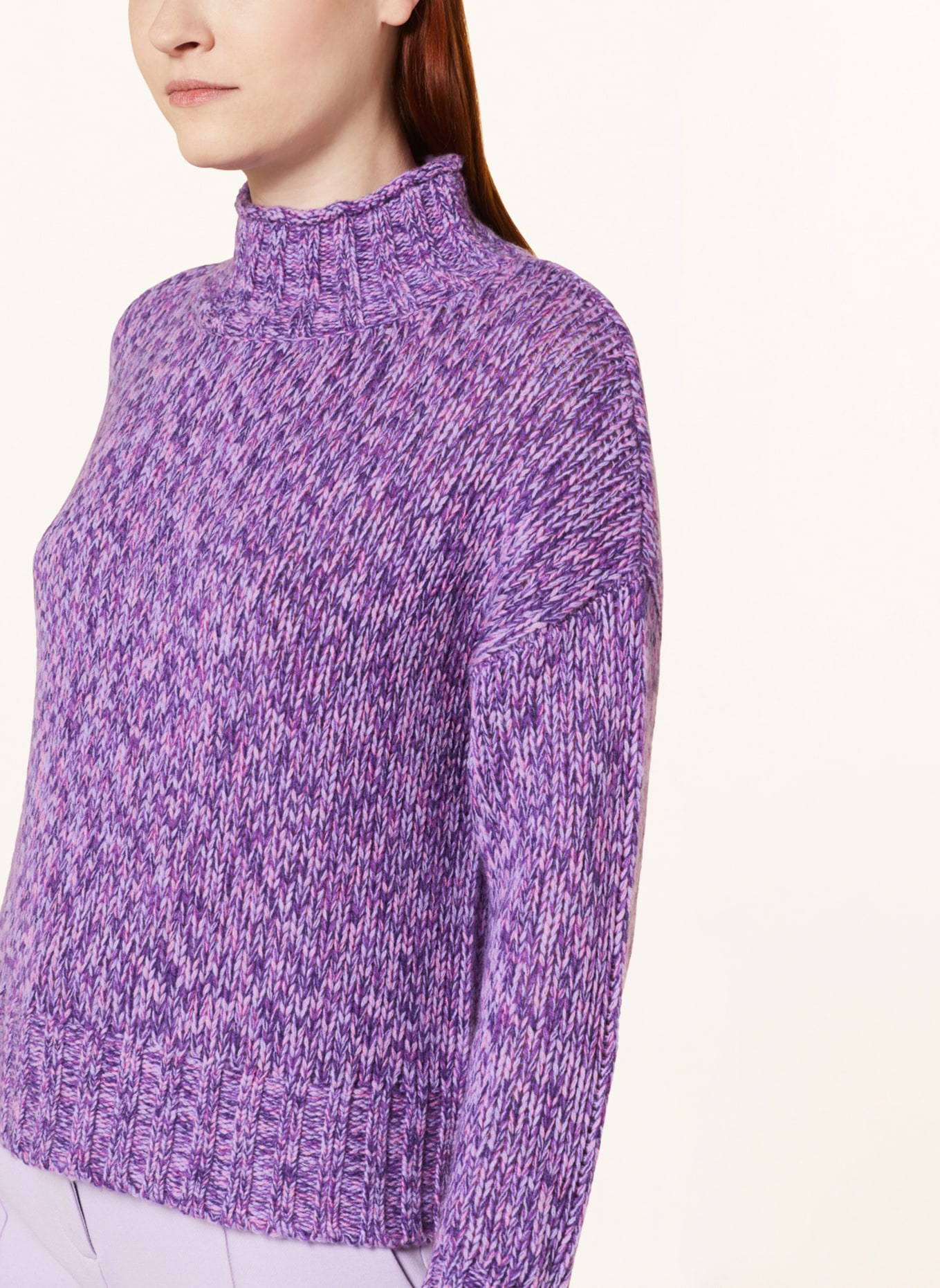 darling harbour Sweater with cashmere, Color: PURPLE/ LIGHT PURPLE/ DARK PURPLE (Image 4)