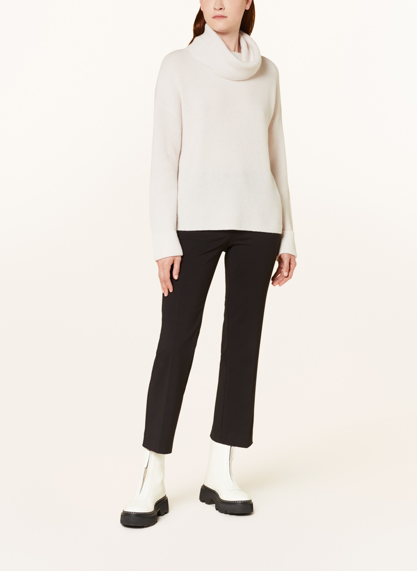darling harbour Turtleneck sweater with cashmere, Color: WHITE (Image 2)