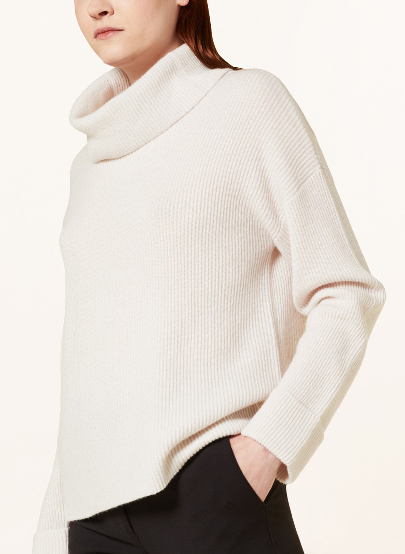 darling harbour Turtleneck sweater with cashmere, Color: WHITE (Image 4)