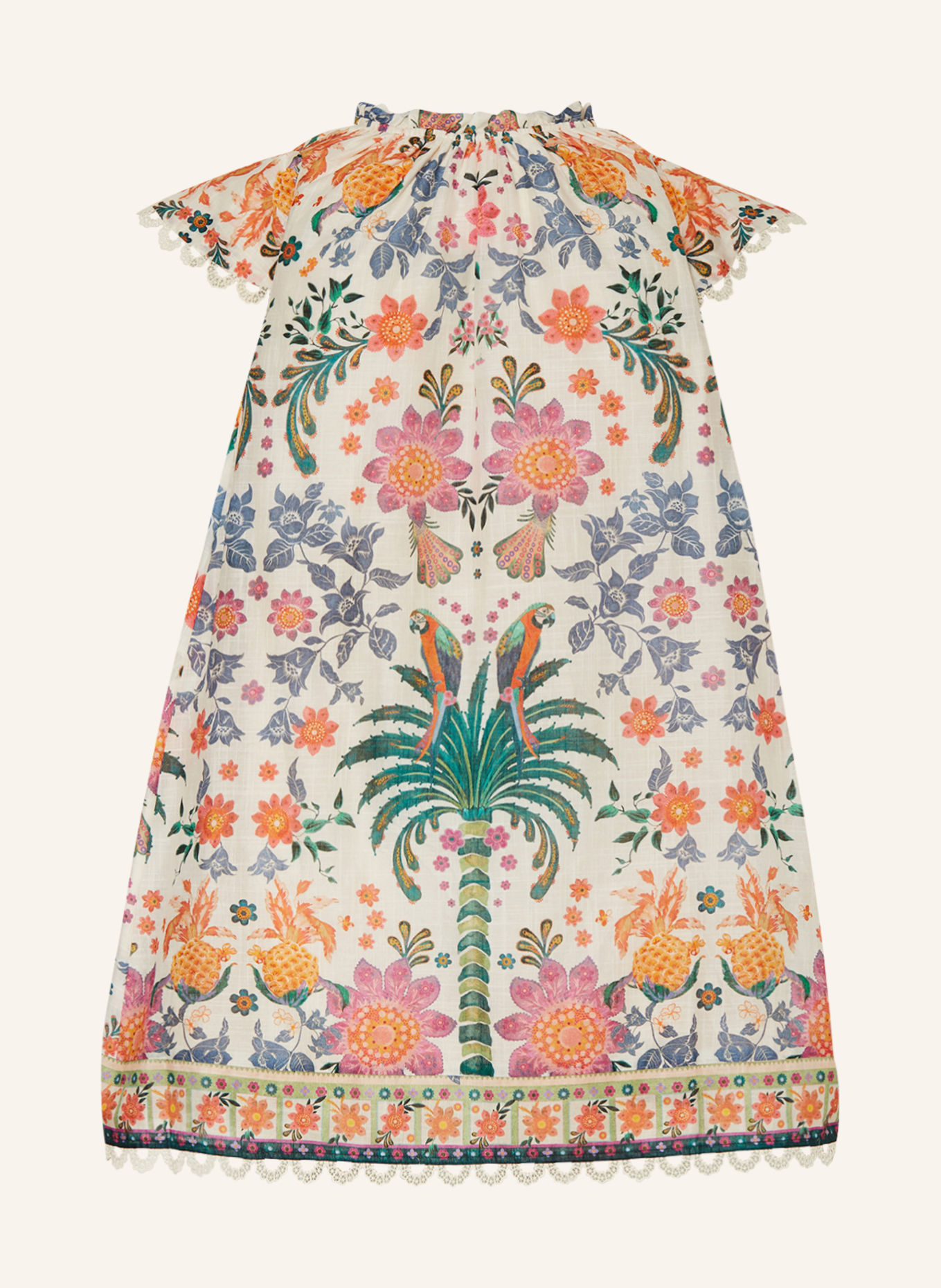 ZIMMERMANN Kleid GINGER mit Spitze, Farbe: CREME/ BLAU/ GRÜN (Bild 2)
