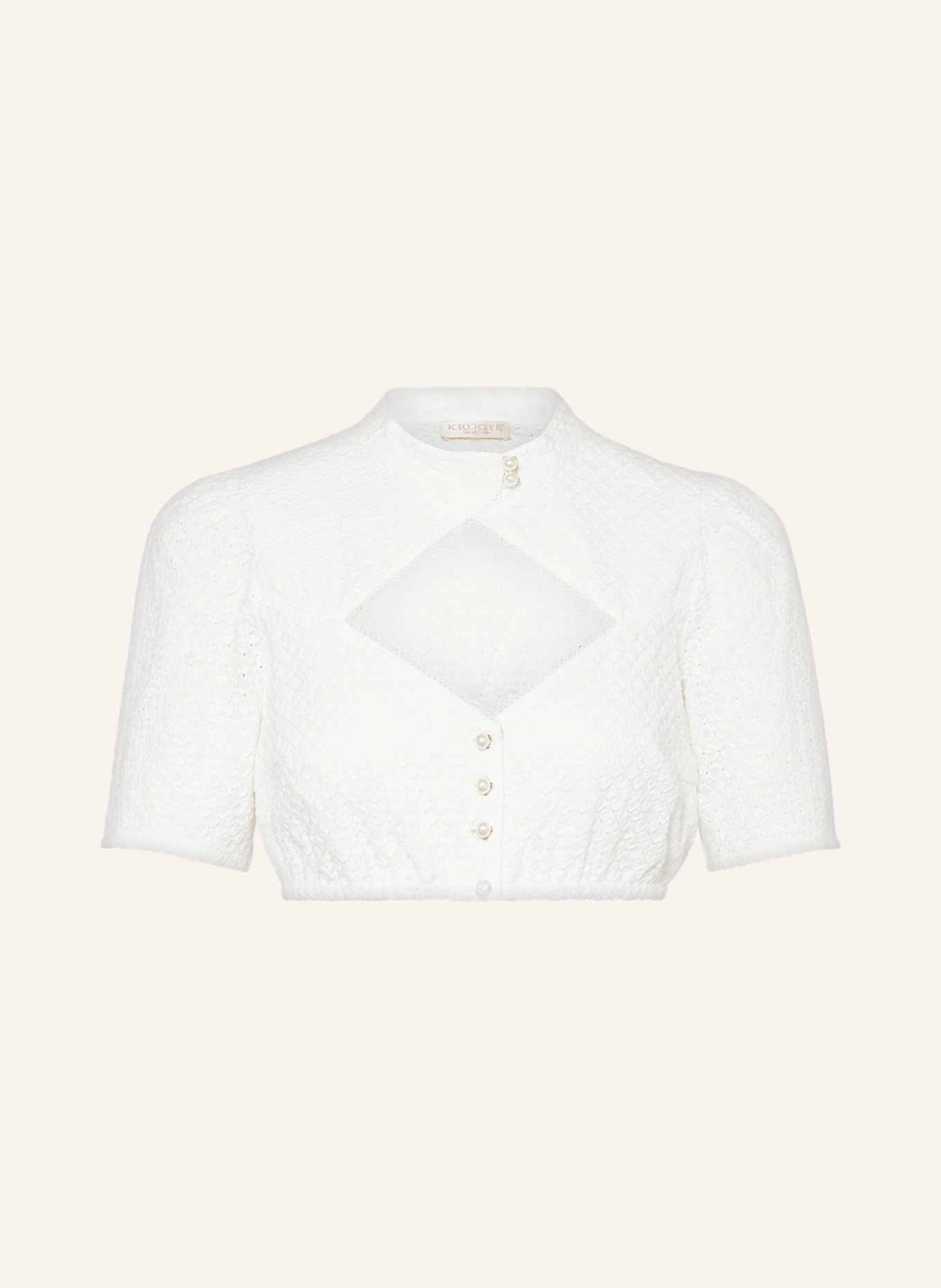KRÜGER Dirndl blouse made of lace, Color: WHITE (Image 1)