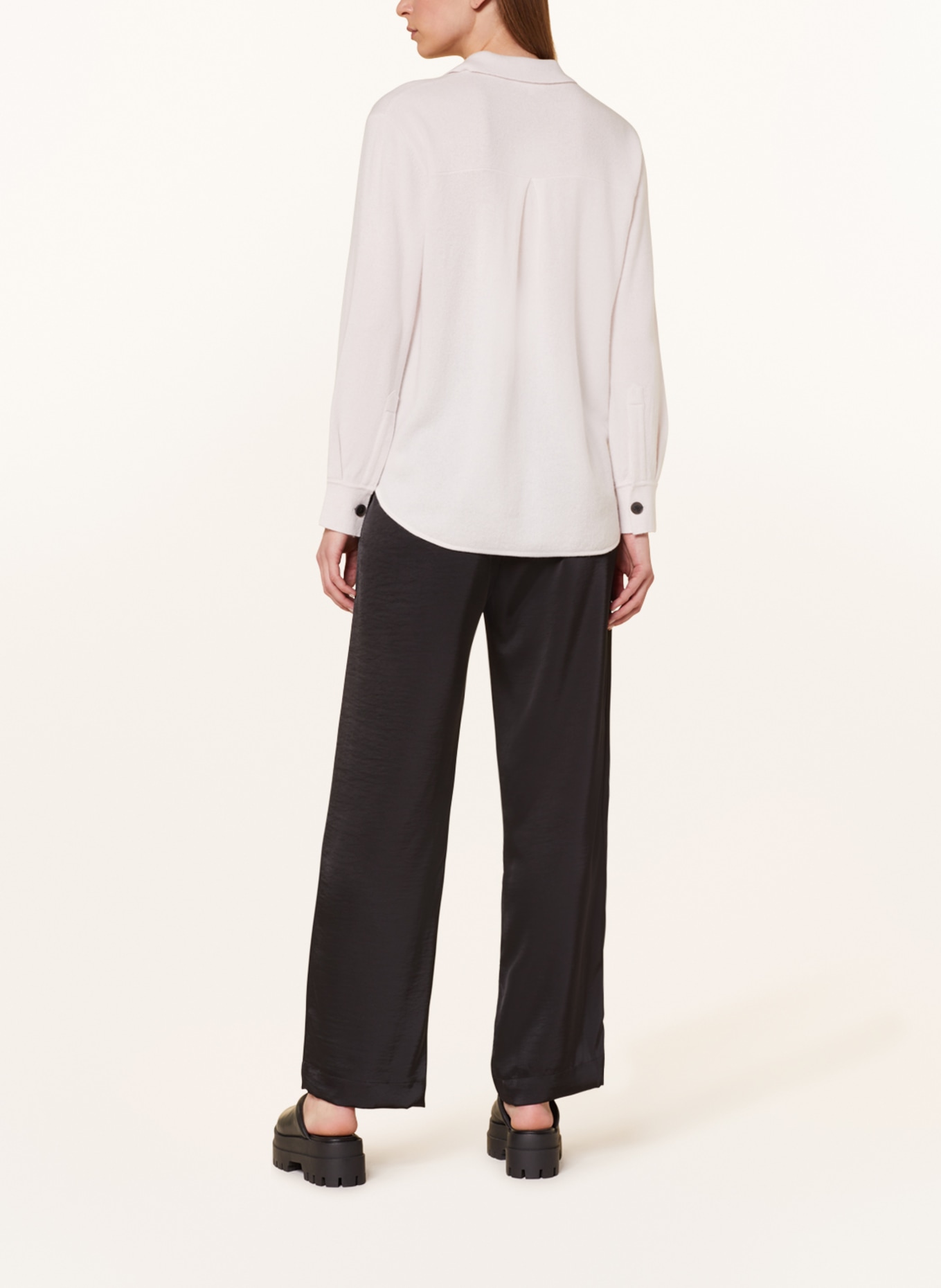 darling harbour Knitted overshirt with cashmere, Color: ECRU (Image 3)