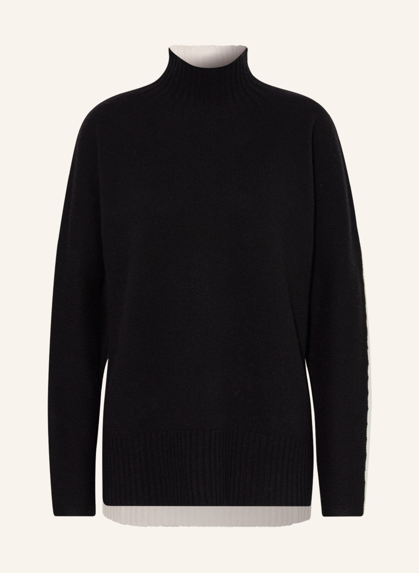 darling harbour Sweater with cashmere, Color: BLACK/ ECRU (Image 1)