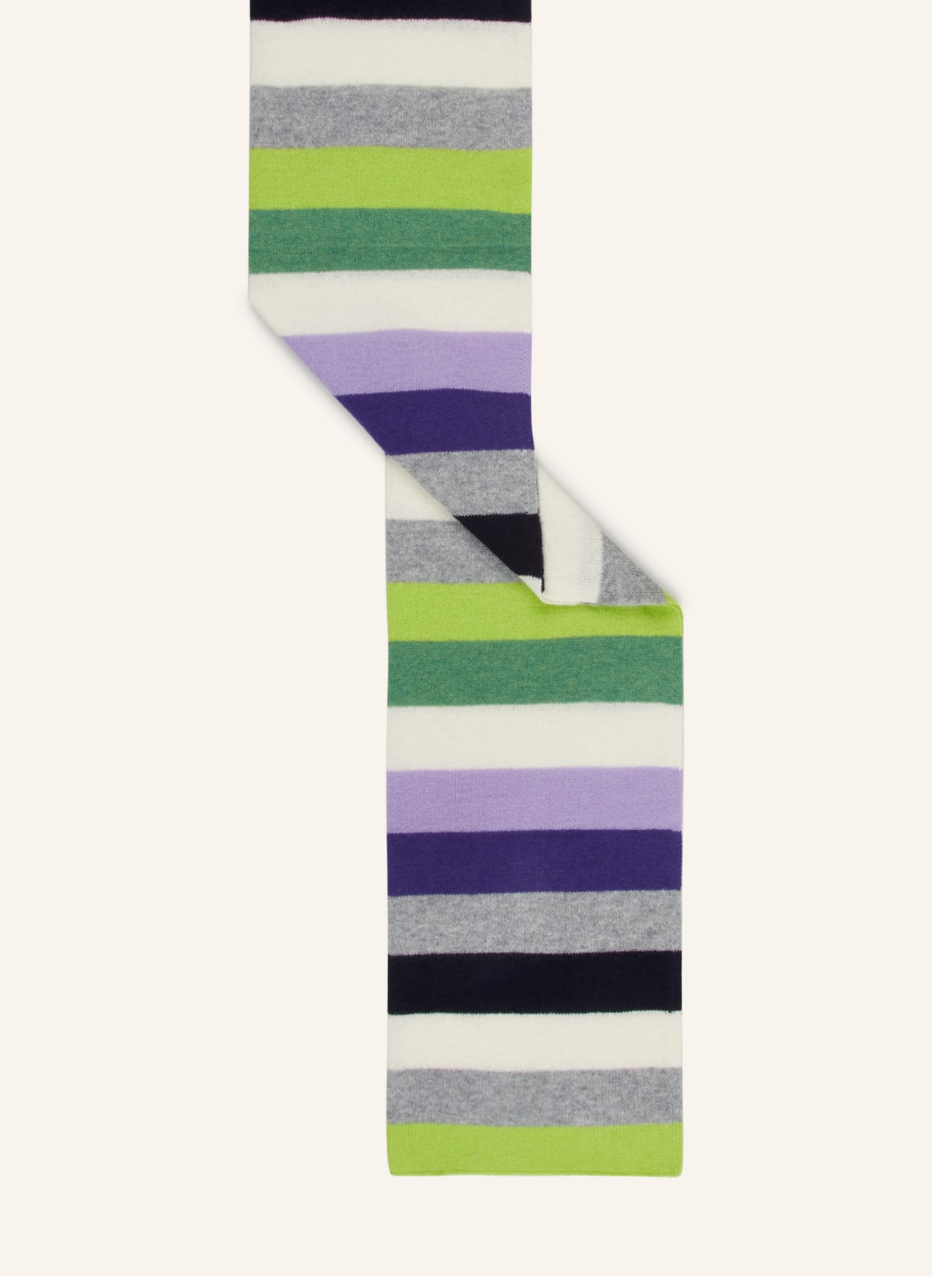 darling harbour Cashmere scarf, Color: LIGHT GREEN/ PURPLE/ GRAY (Image 2)