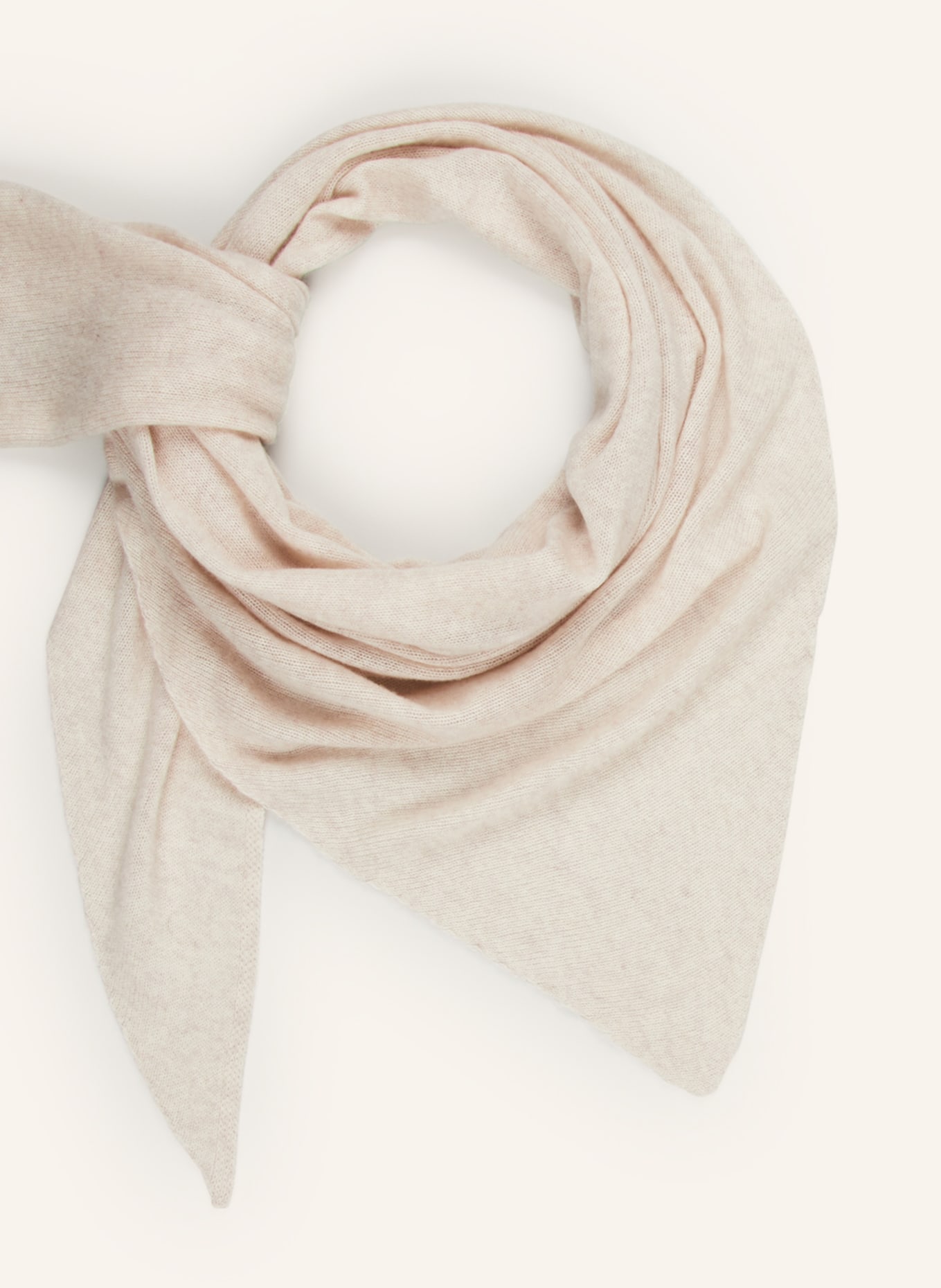 darling harbour Triangular scarf in cashmere, Color: CREAM (Image 2)