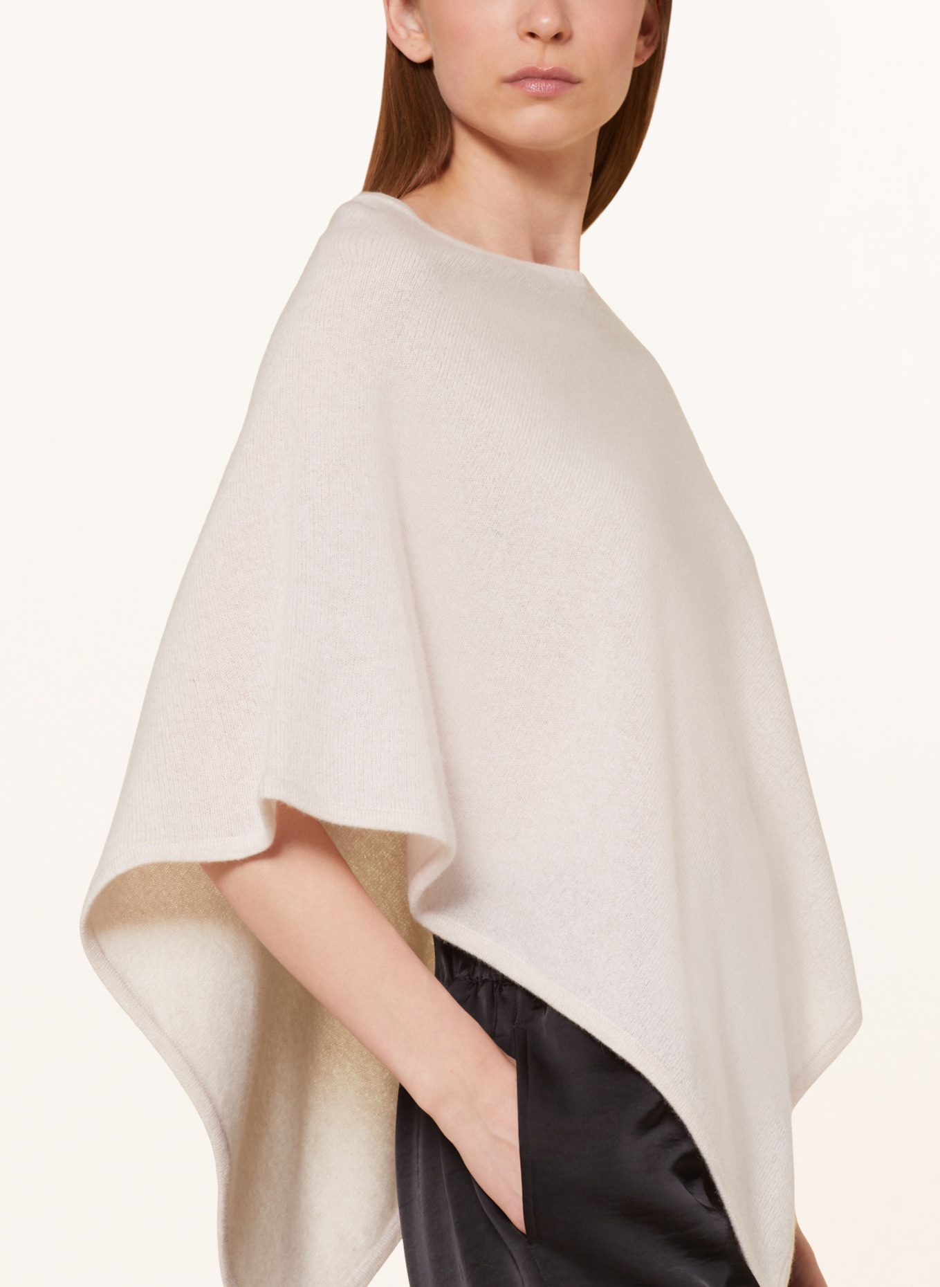 darling harbour Cashmere poncho, Color: CREAM (Image 4)