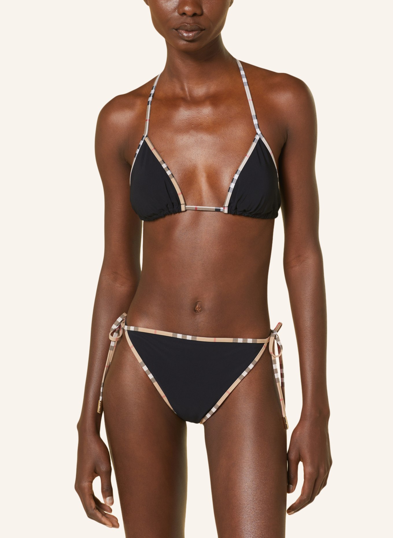 BURBERRY Triangel-Bikini, Farbe: SCHWARZ/ BEIGE/ ROT (Bild 4)
