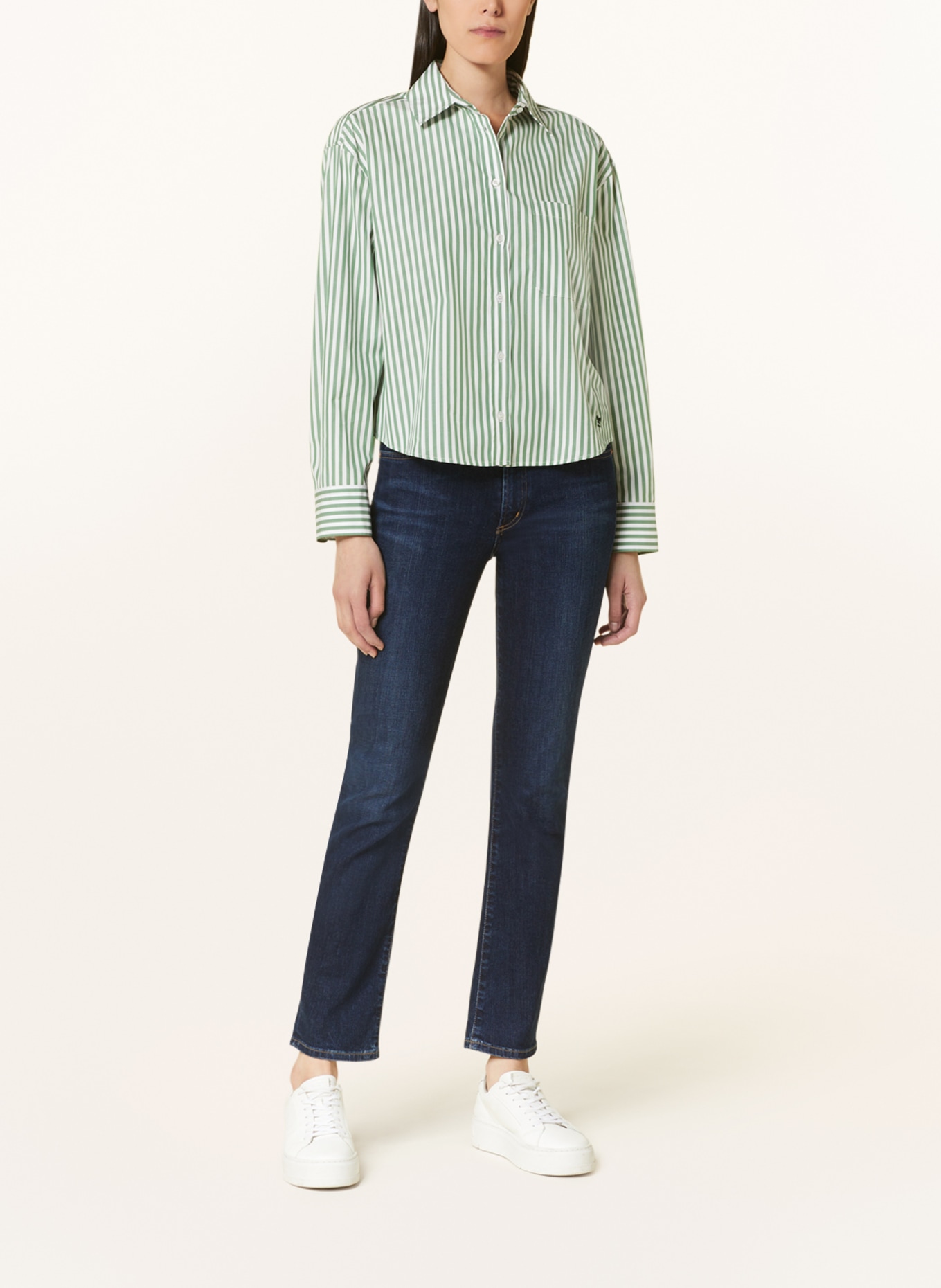 WEEKEND MaxMara Shirt blouse PERAK, Color: GREEN/ WHITE (Image 2)