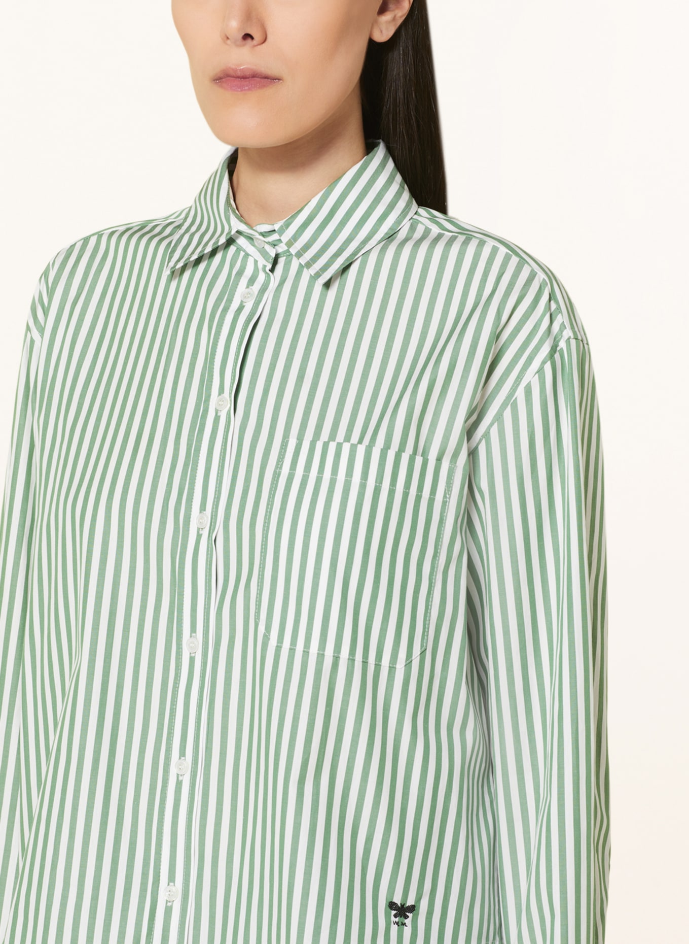 WEEKEND MaxMara Shirt blouse PERAK, Color: GREEN/ WHITE (Image 4)
