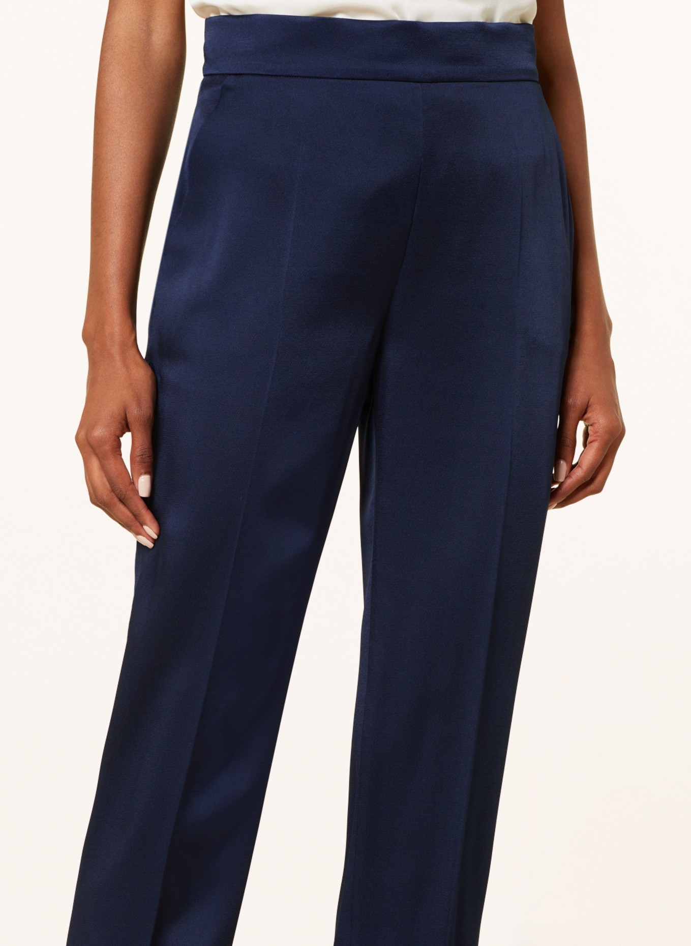 MaxMara STUDIO Satin trousers DESERTO, Color: DARK BLUE (Image 5)