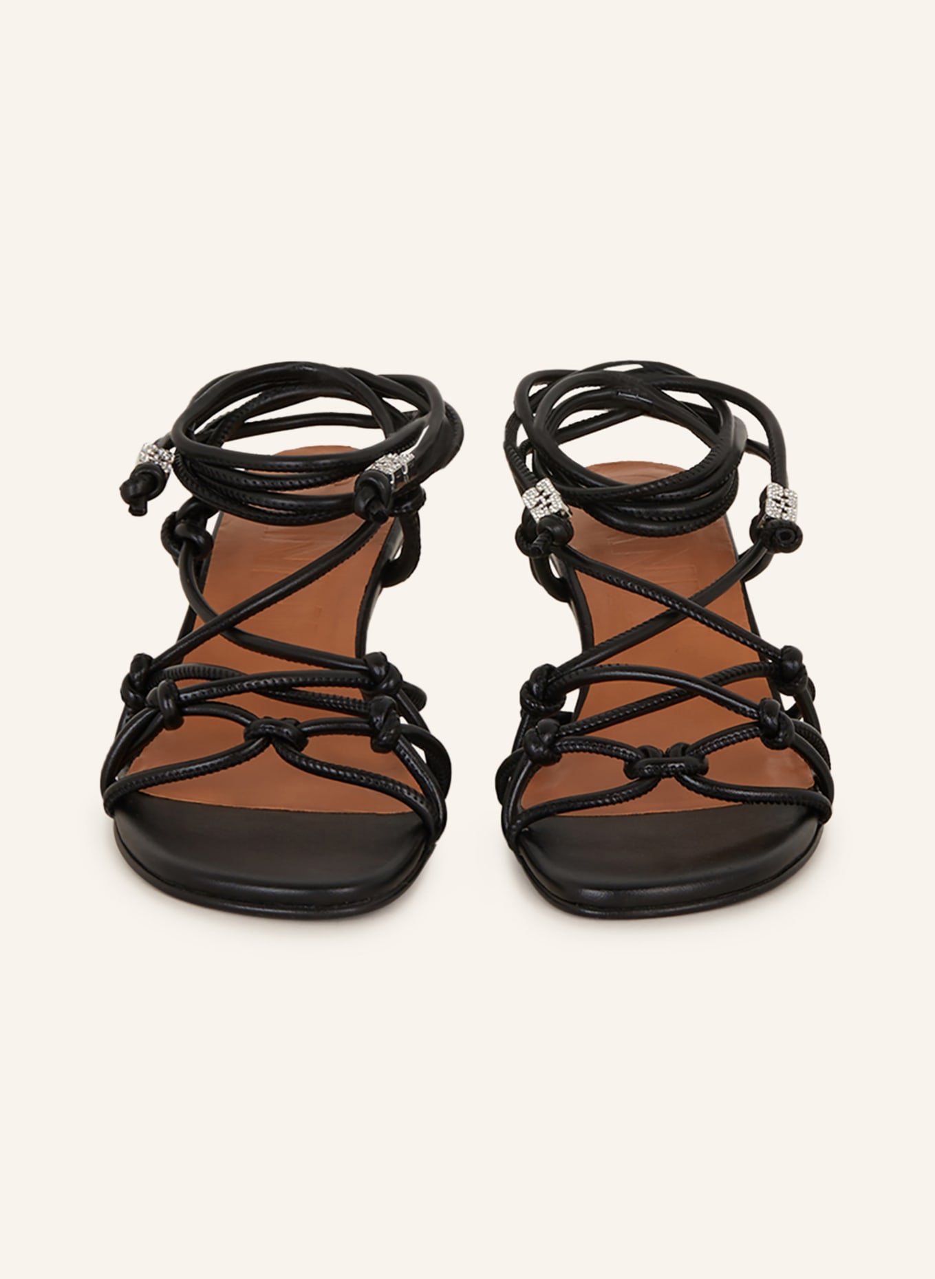 GANNI Sandals with decorative gems, Color: BLACK (Image 3)
