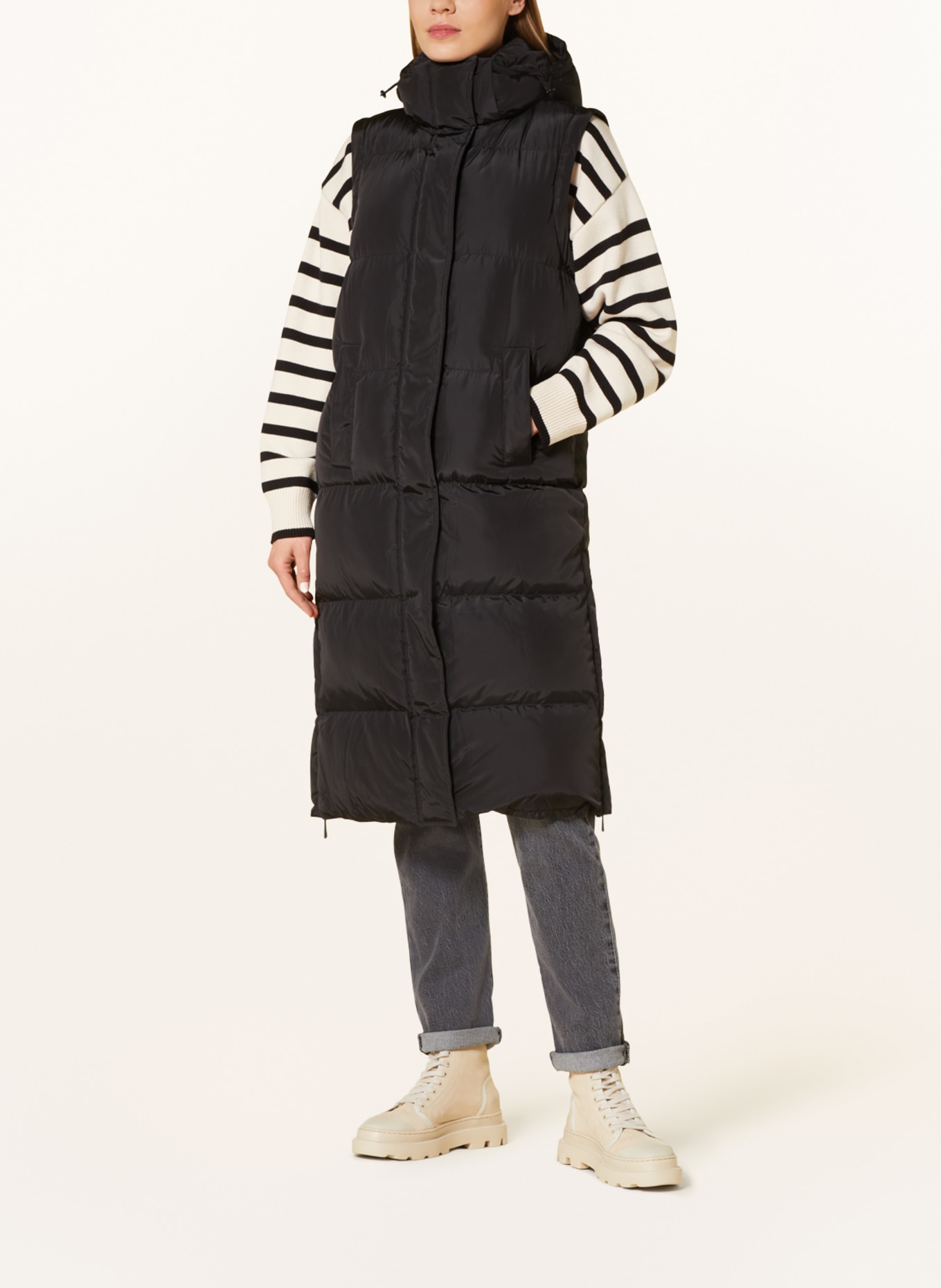 darling harbour Quilted coat with detachable sleeves and DUPONT™ SORONA® insulation, Color: SCHWARZ (Image 2)