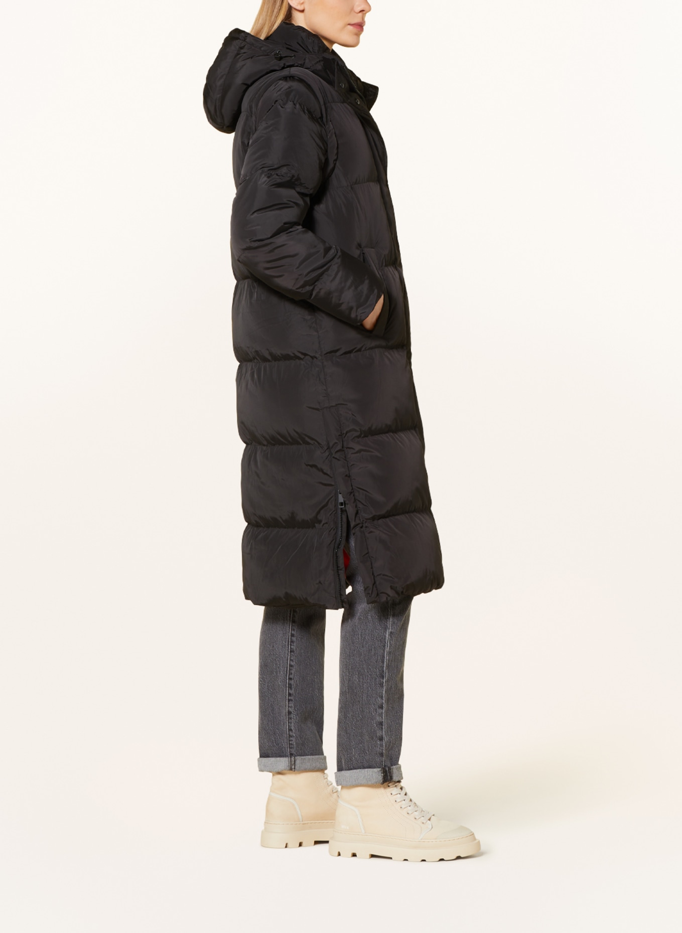 darling harbour Quilted coat with detachable sleeves and DUPONT™ SORONA® insulation, Color: SCHWARZ (Image 5)