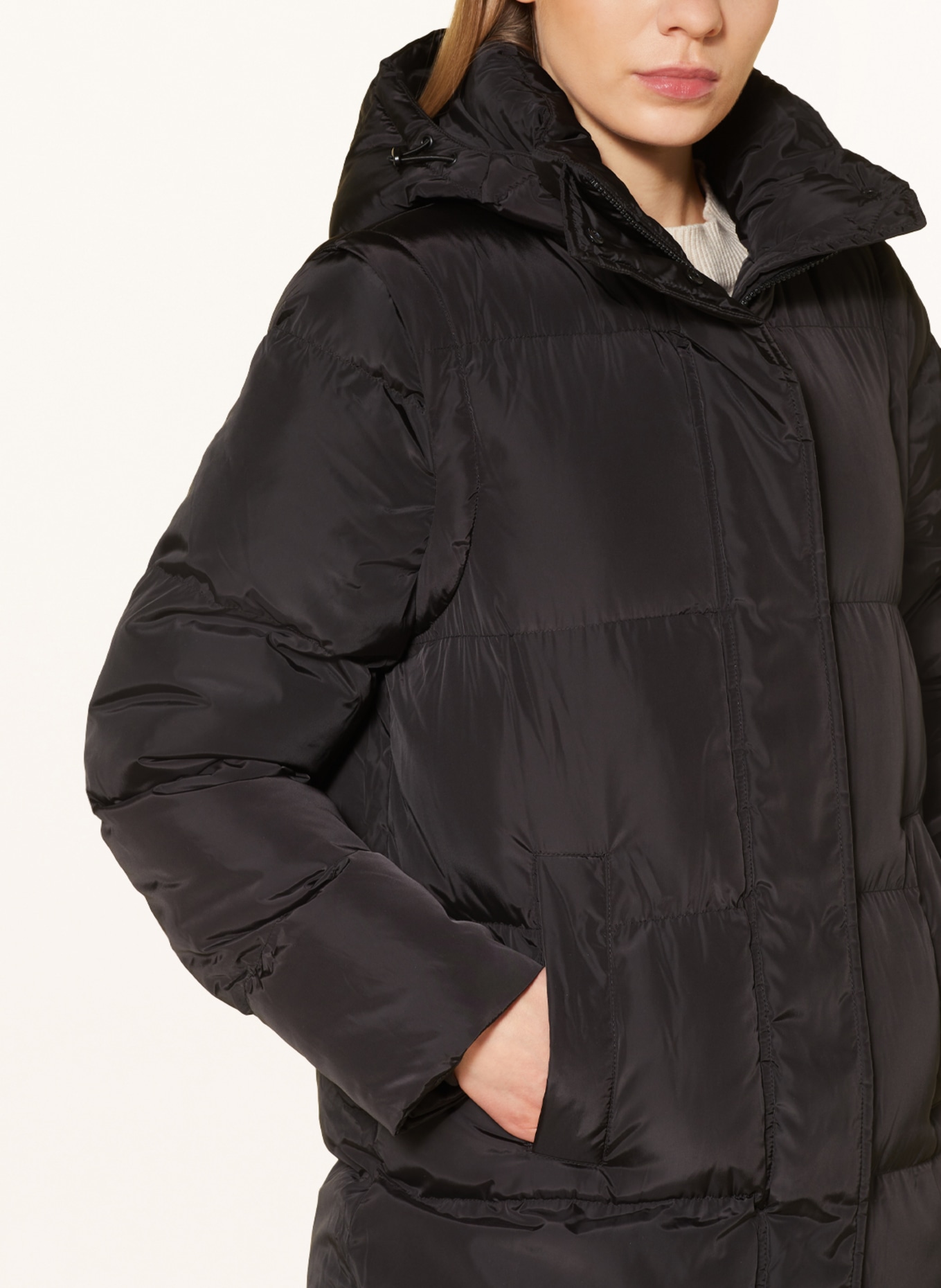 darling harbour Quilted coat with detachable sleeves and DUPONT™ SORONA® insulation, Color: SCHWARZ (Image 6)