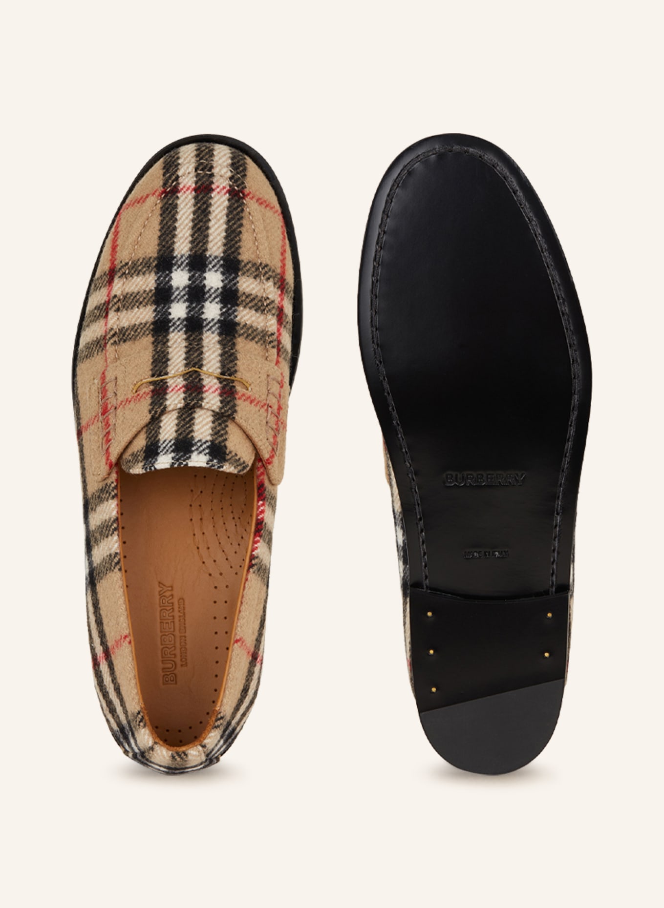 BURBERRY Penny loafers HACKNEY, Color: BLACK/ RED/ CAMEL (Image 5)