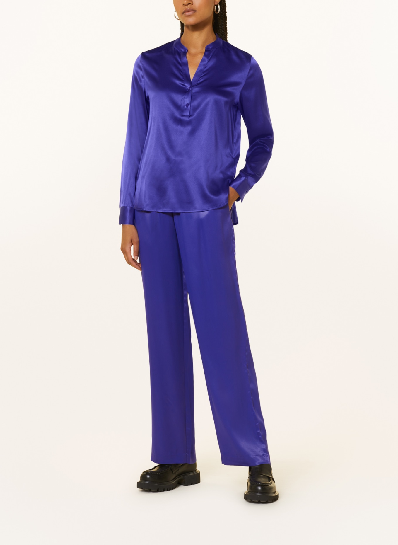 darling harbour Wide leg trousers in satin, Color: PURPLE (Image 2)