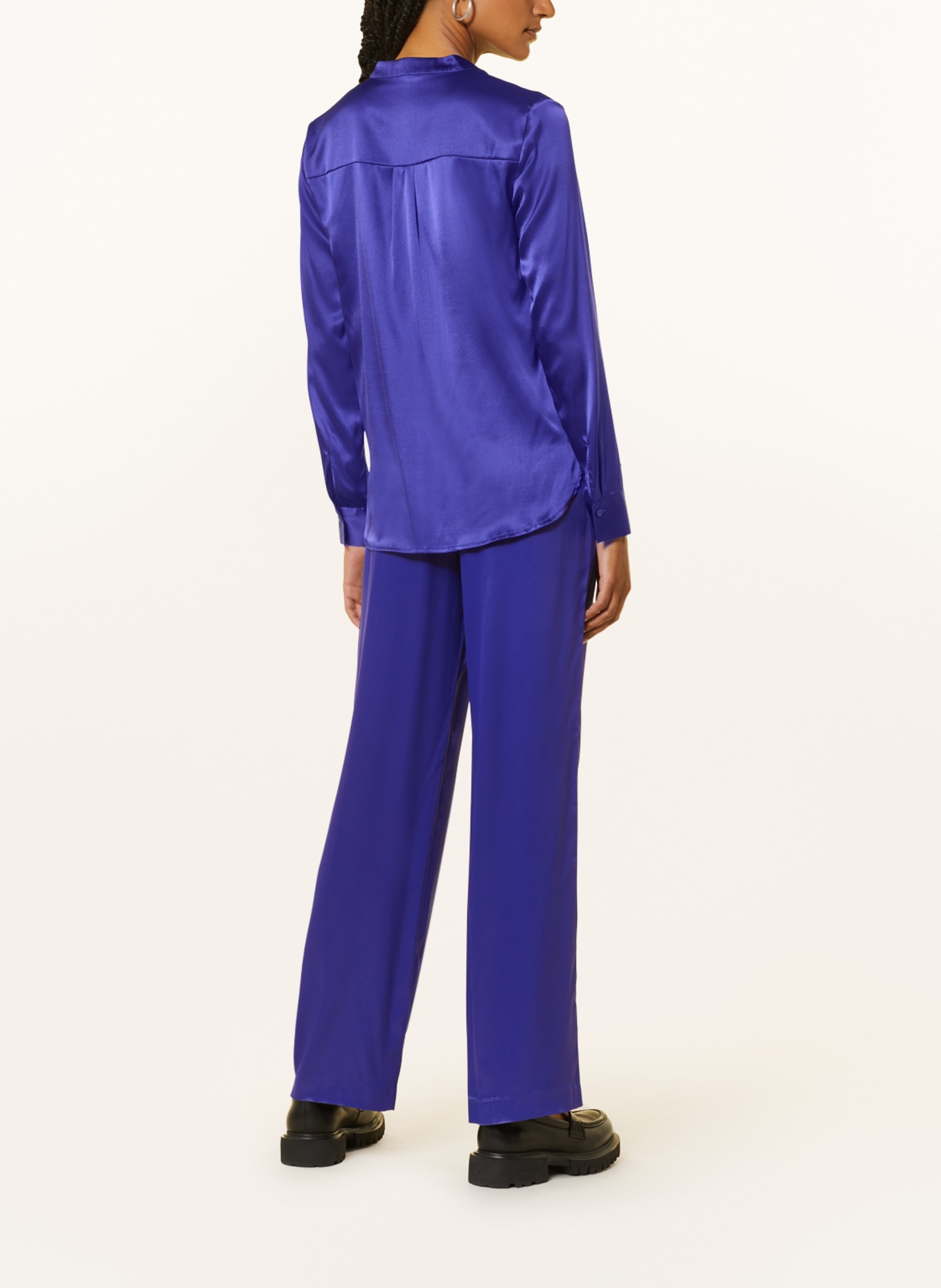 darling harbour Wide leg trousers in satin, Color: PURPLE (Image 3)