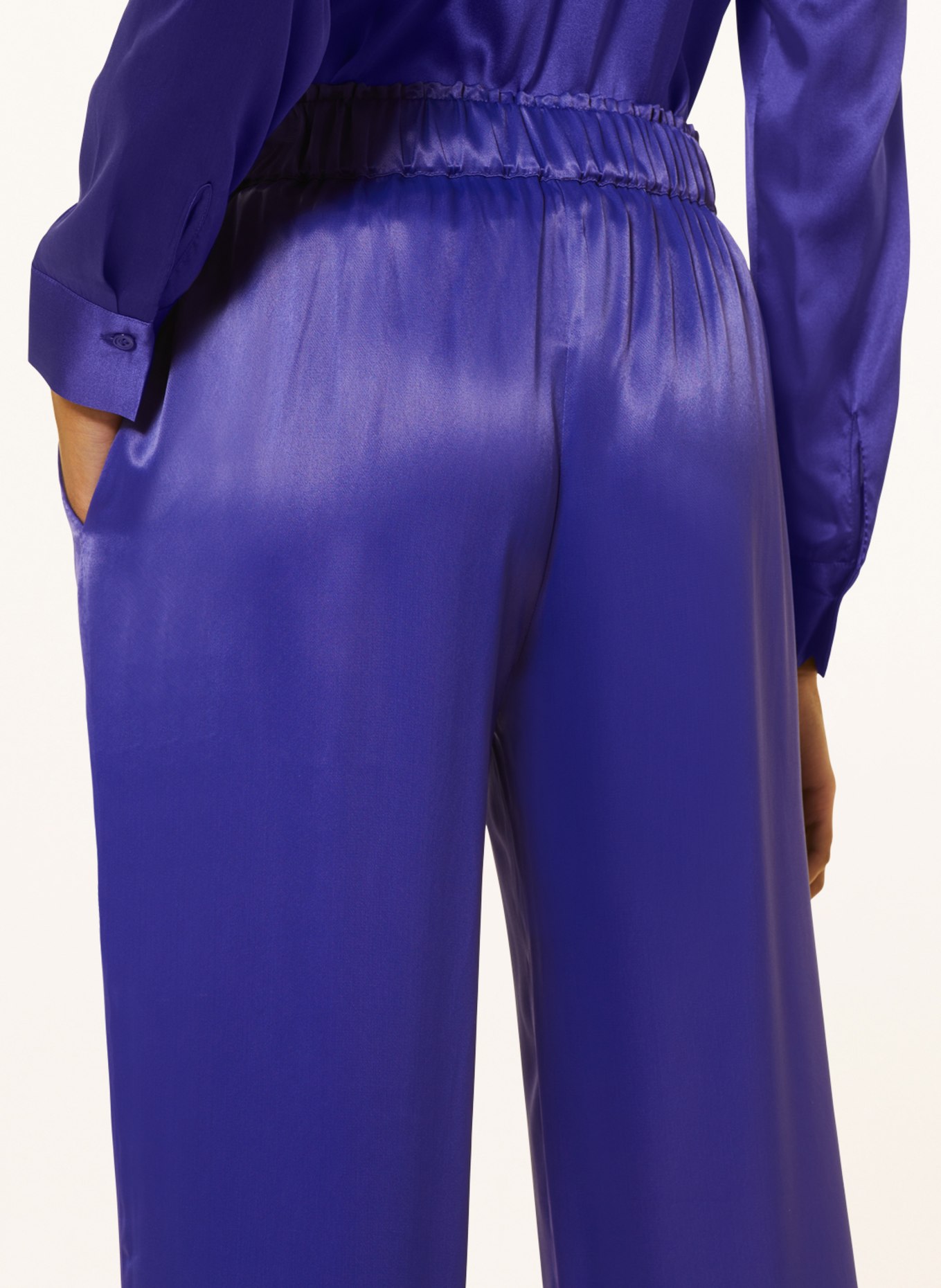 darling harbour Wide leg trousers in satin, Color: PURPLE (Image 5)