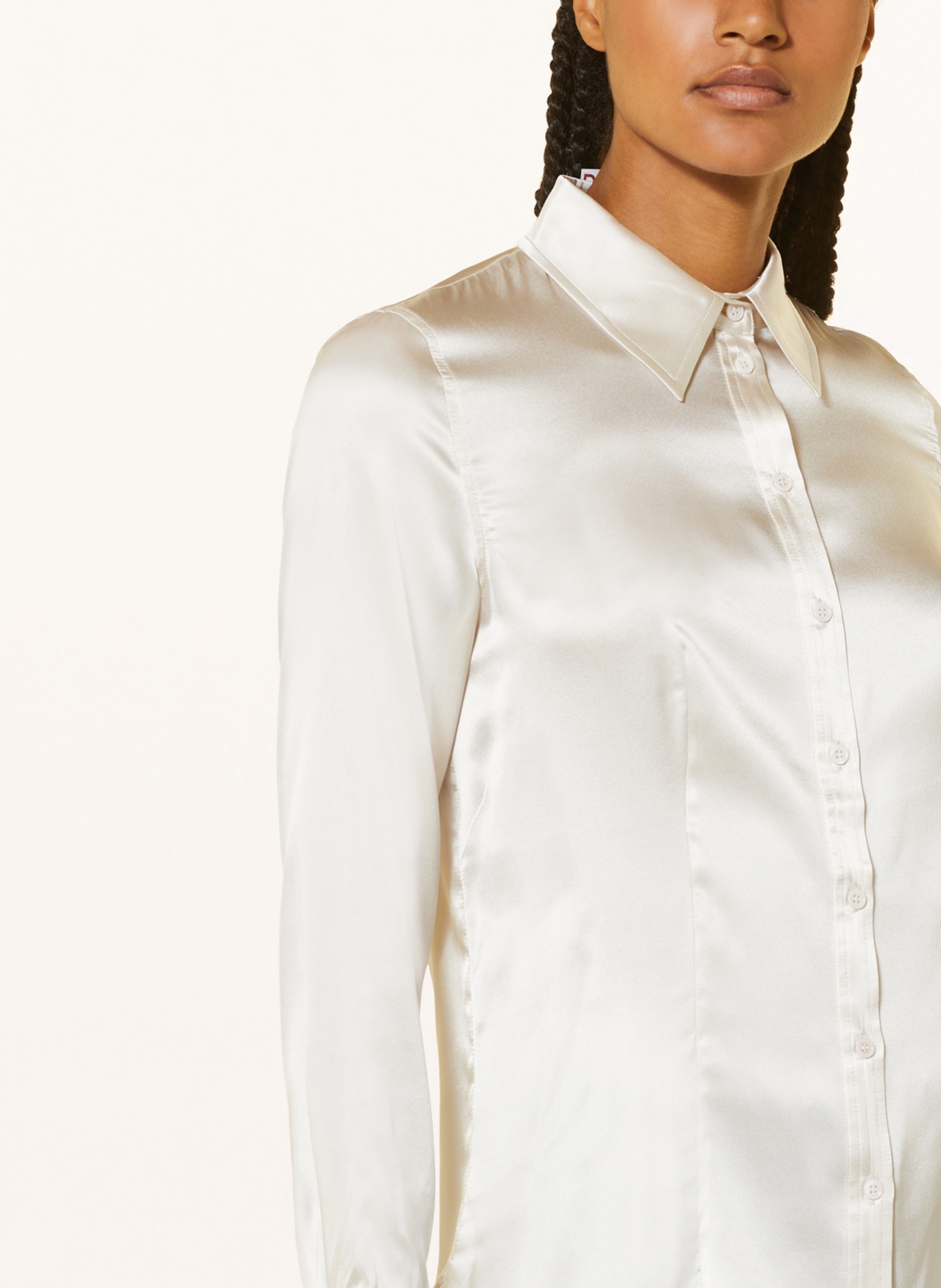 darling harbour Shirt blouse in silk, Color: CREAM (Image 4)