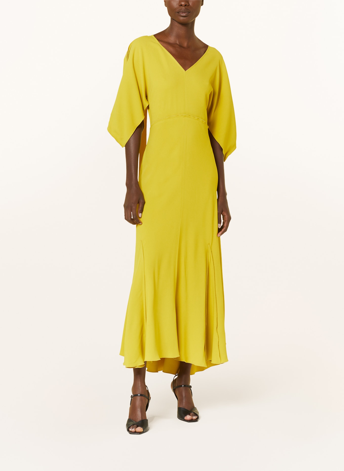 VICTORIABECKHAM Dress BIAS with 3/4 sleeves, Color: DARK YELLOW (Image 2)