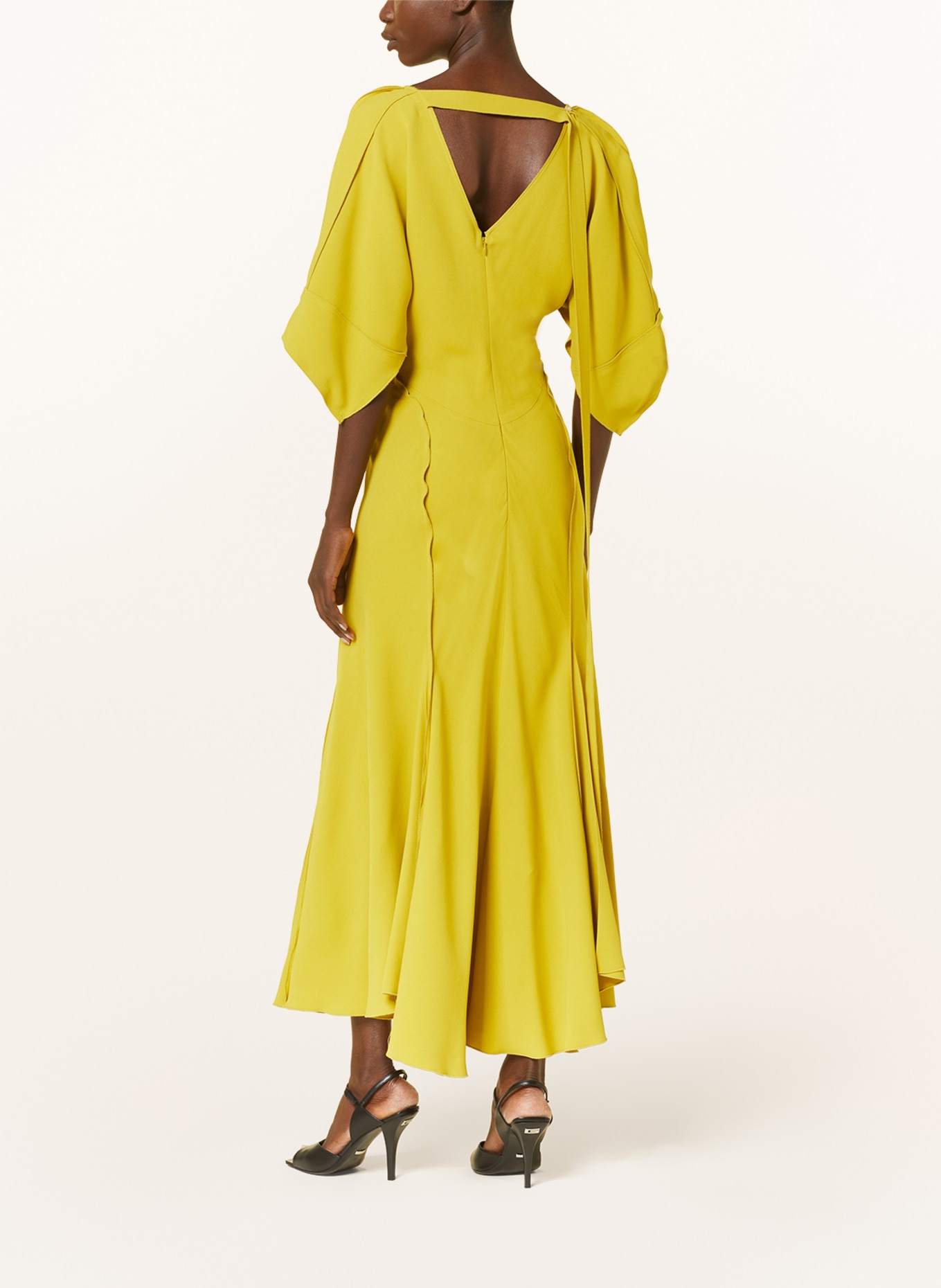 VICTORIABECKHAM Dress BIAS with 3/4 sleeves, Color: DARK YELLOW (Image 3)