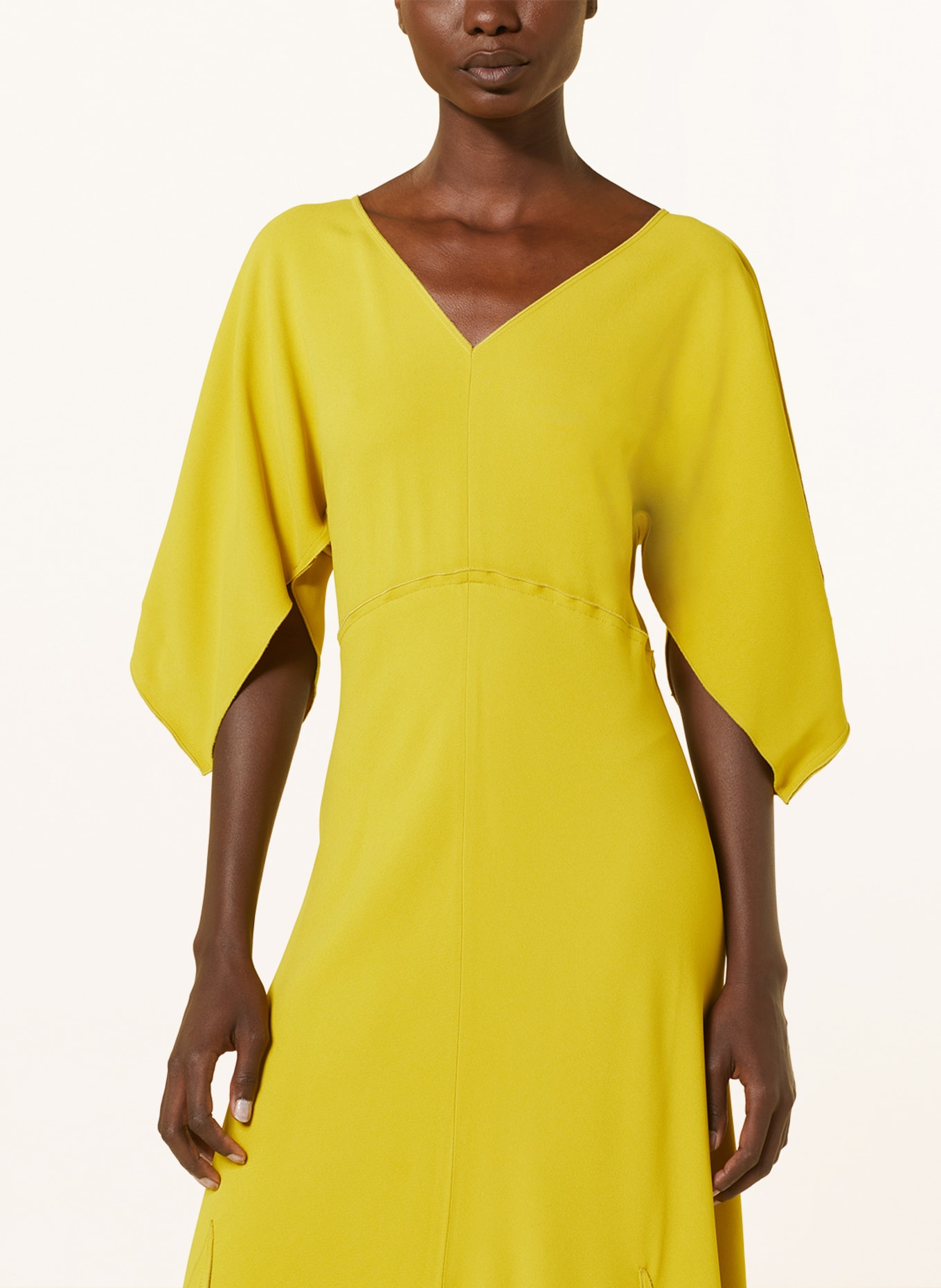 VICTORIABECKHAM Dress BIAS with 3/4 sleeves, Color: DARK YELLOW (Image 4)