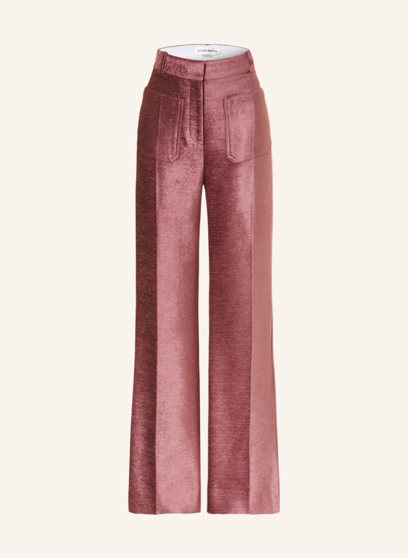 VICTORIABECKHAM Velvet pants ALINA, Color: DUSKY PINK (Image 1)