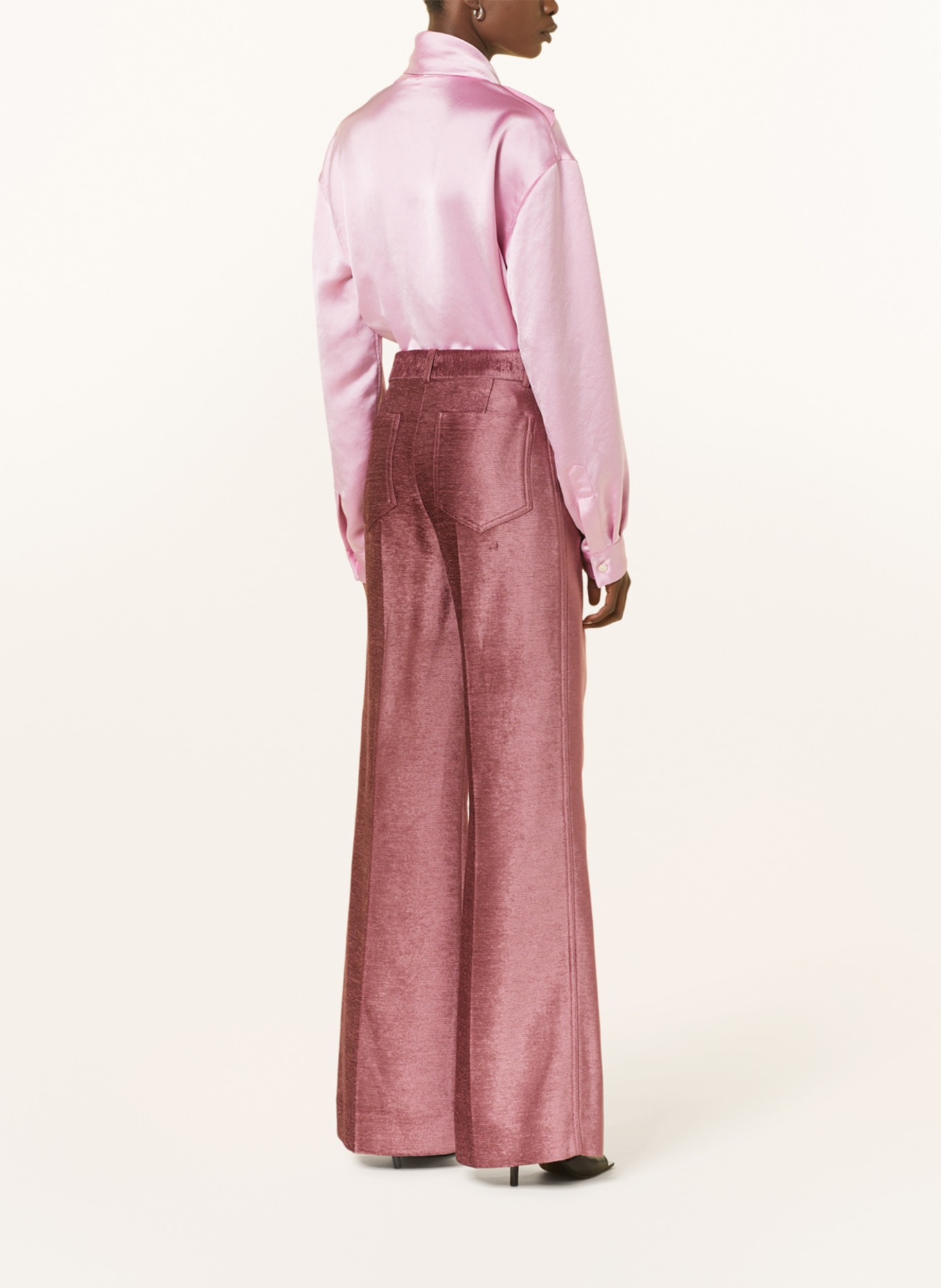 VICTORIABECKHAM Velvet pants ALINA, Color: DUSKY PINK (Image 3)
