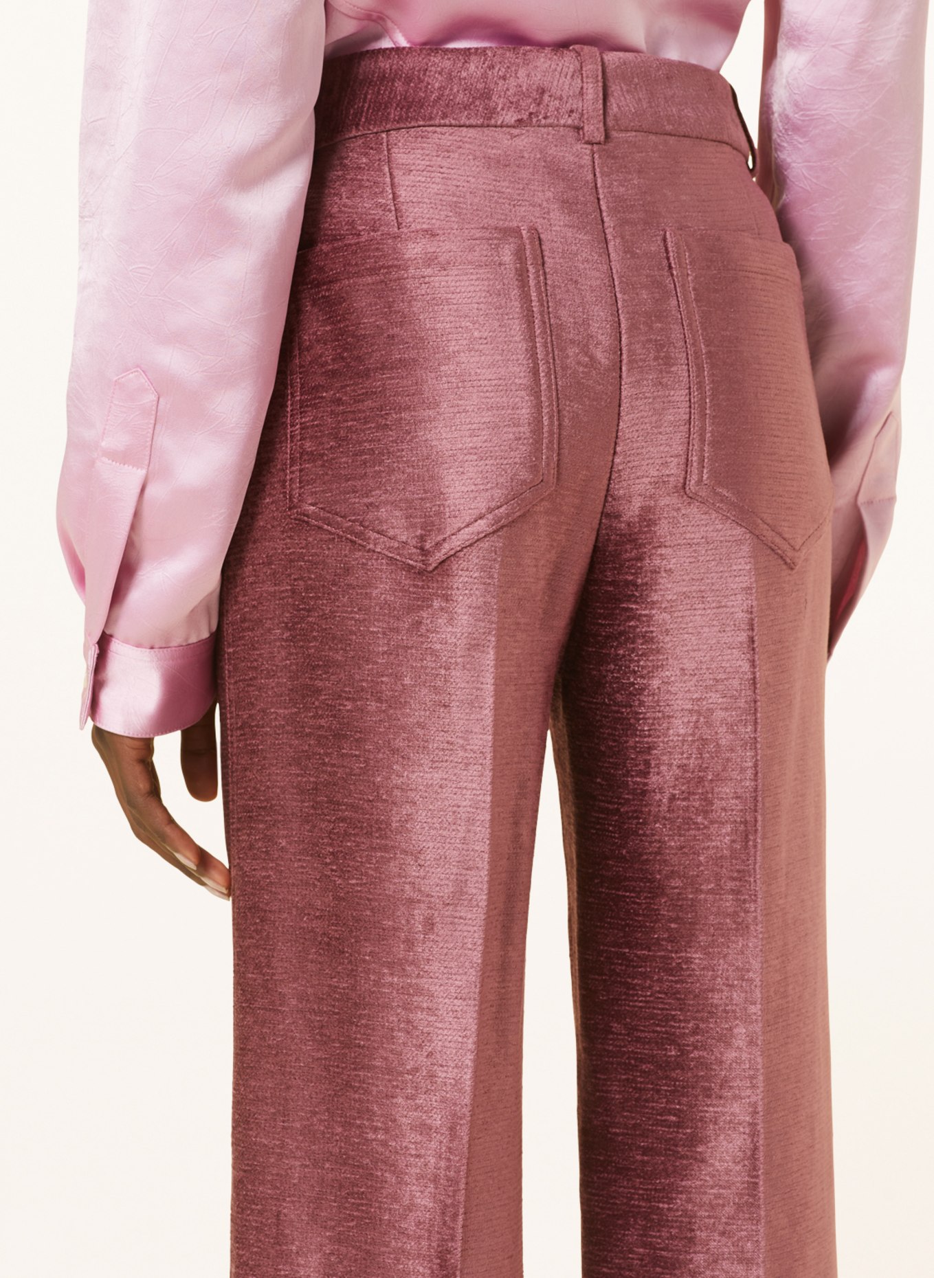 VICTORIABECKHAM Velvet pants ALINA, Color: DUSKY PINK (Image 5)