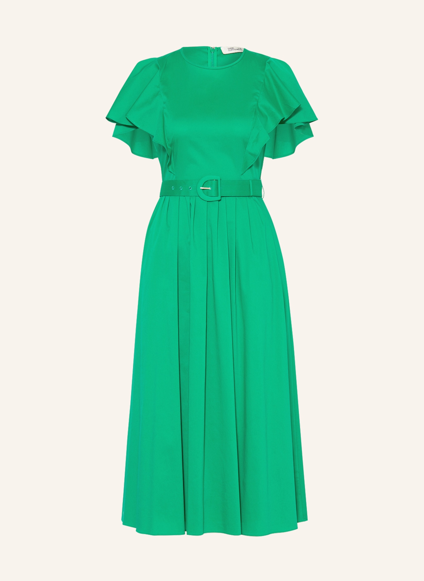 DIANE VON FURSTENBERG Dress DAMON with frills, Color: GREEN (Image 1)