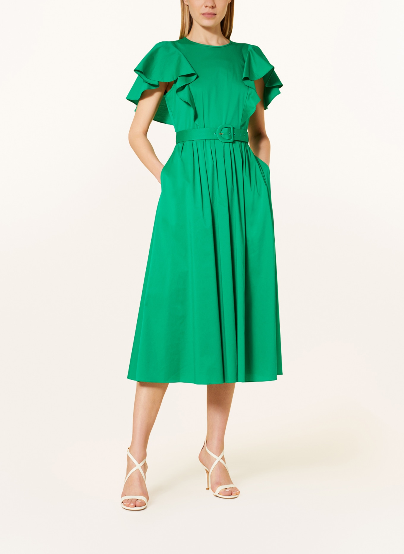 DIANE VON FURSTENBERG Dress DAMON with frills, Color: GREEN (Image 2)
