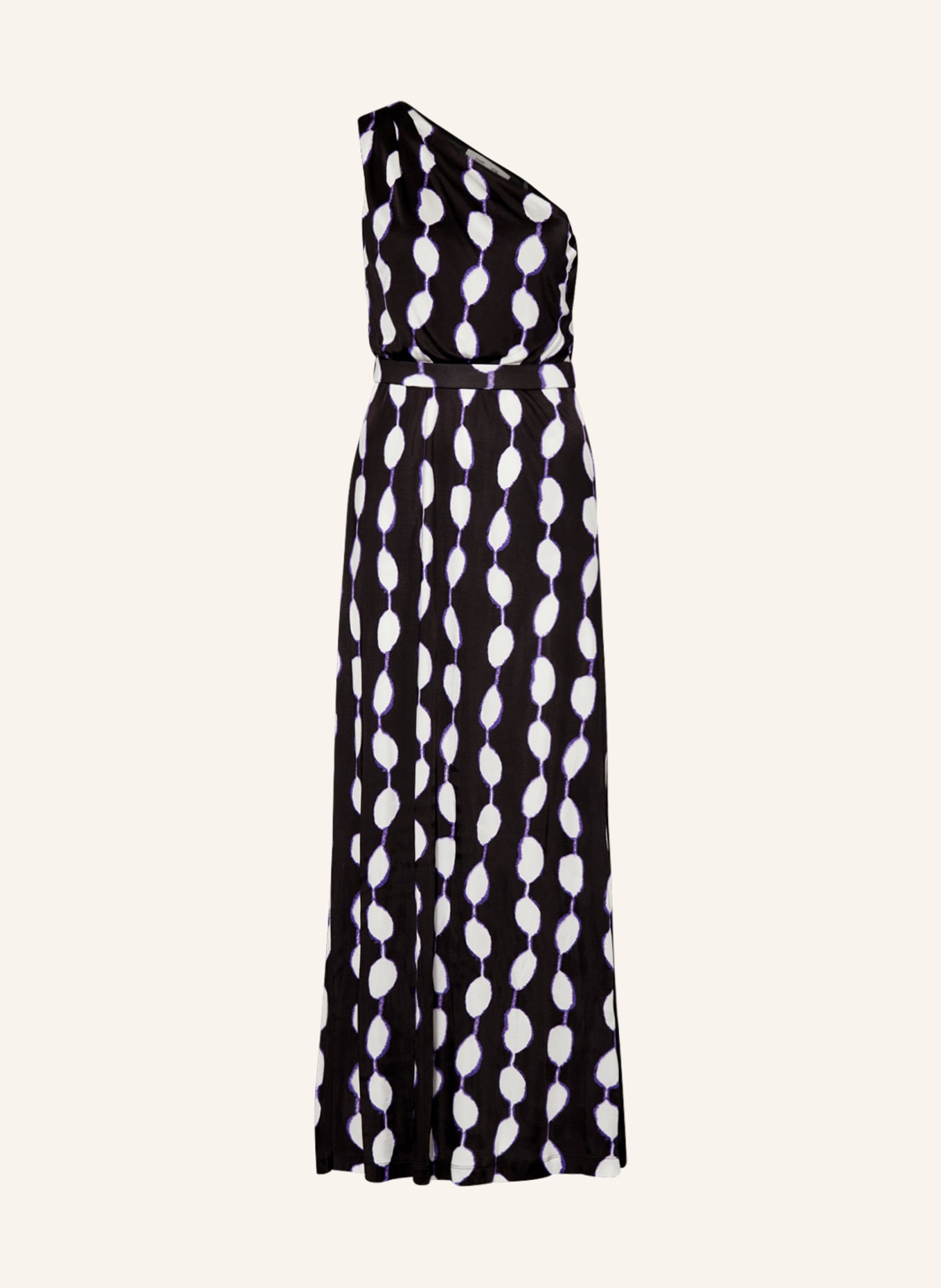 DIANE VON FURSTENBERG One-shoulder dress KIERA, Color: BLACK/ WHITE/ PURPLE (Image 1)