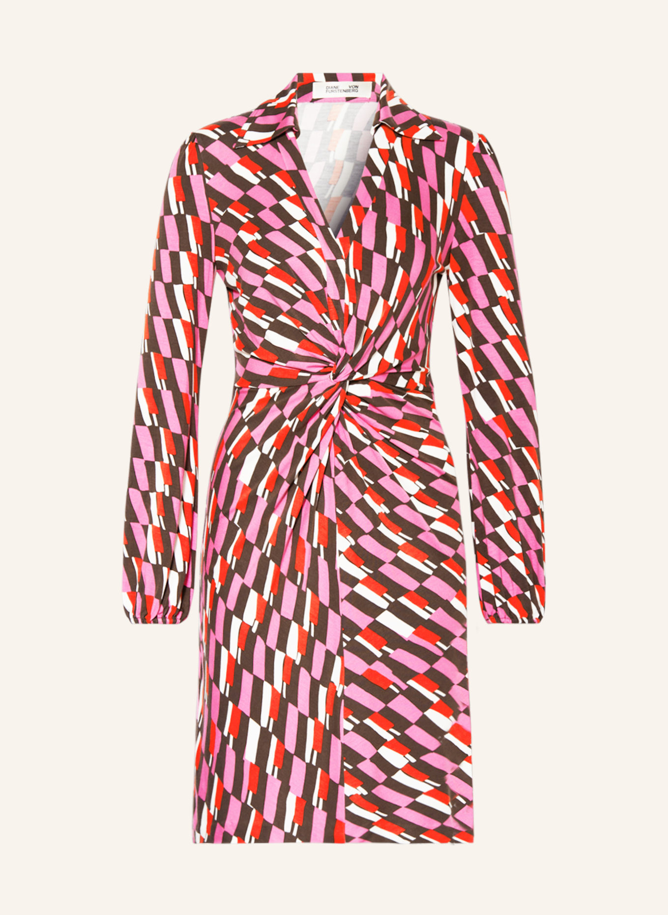 DIANE VON FURSTENBERG Sheath dress CHUCK, Color: PINK/ RED/ WHITE (Image 1)