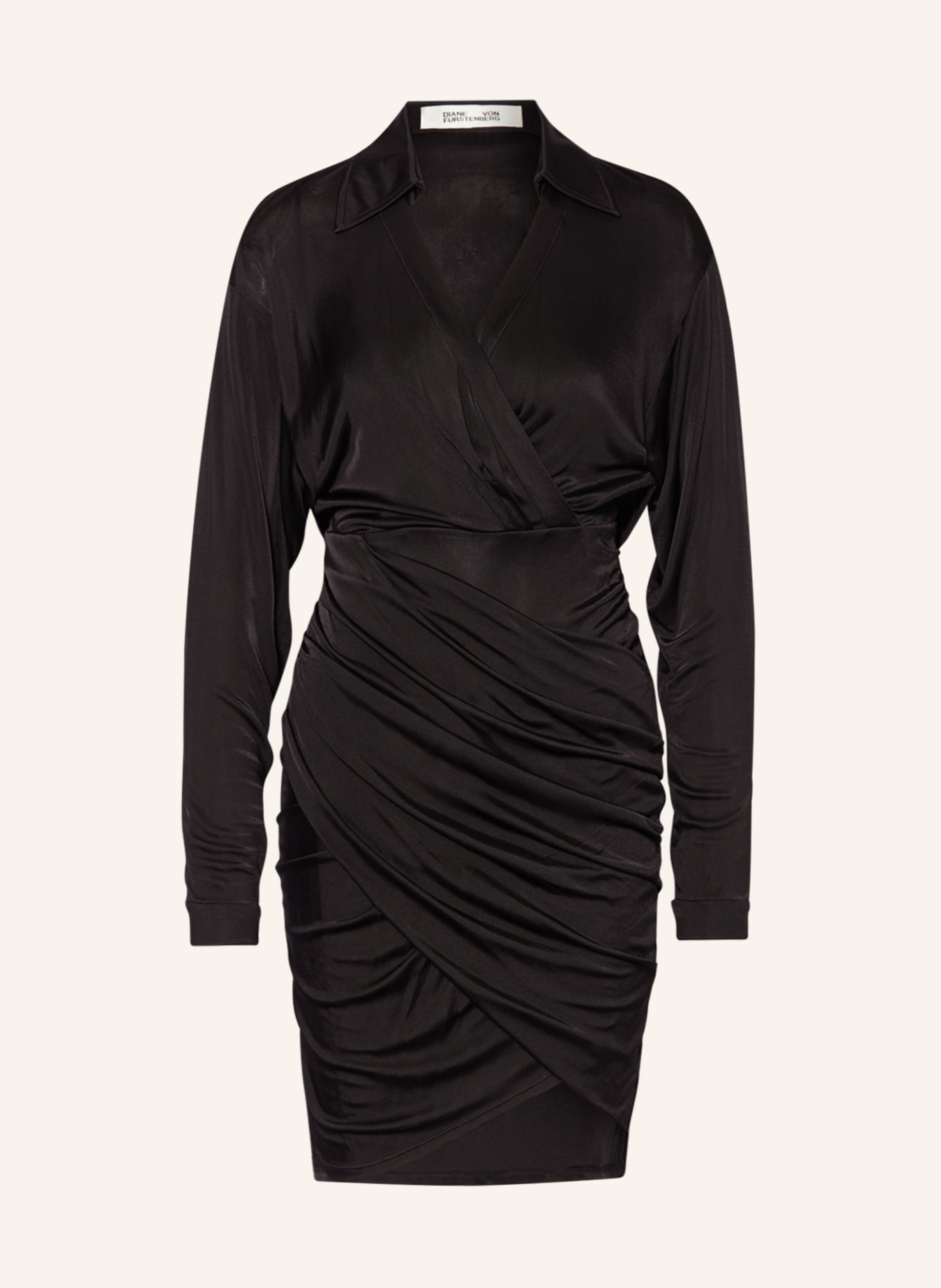 DIANE VON FURSTENBERG Jersey dress TROIAN in wrap look, Color: BLACK (Image 1)