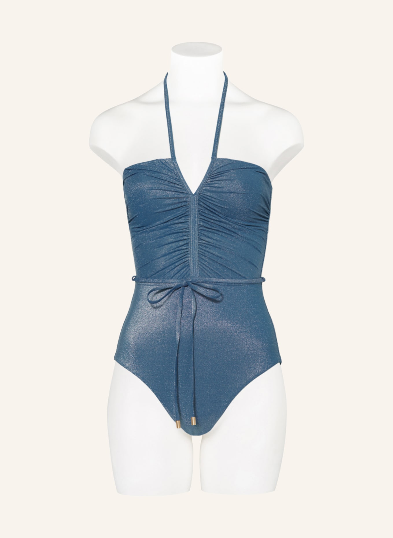 ZIMMERMANN Halter neck-swimsuit RAIE with glitter thread, Color: BLUE (Image 2)