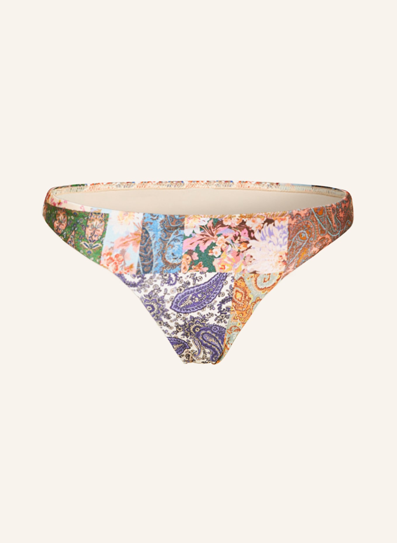ZIMMERMANN Basic bikini bottoms DEVI, Color: CREAM/ PURPLE/ GREEN (Image 1)