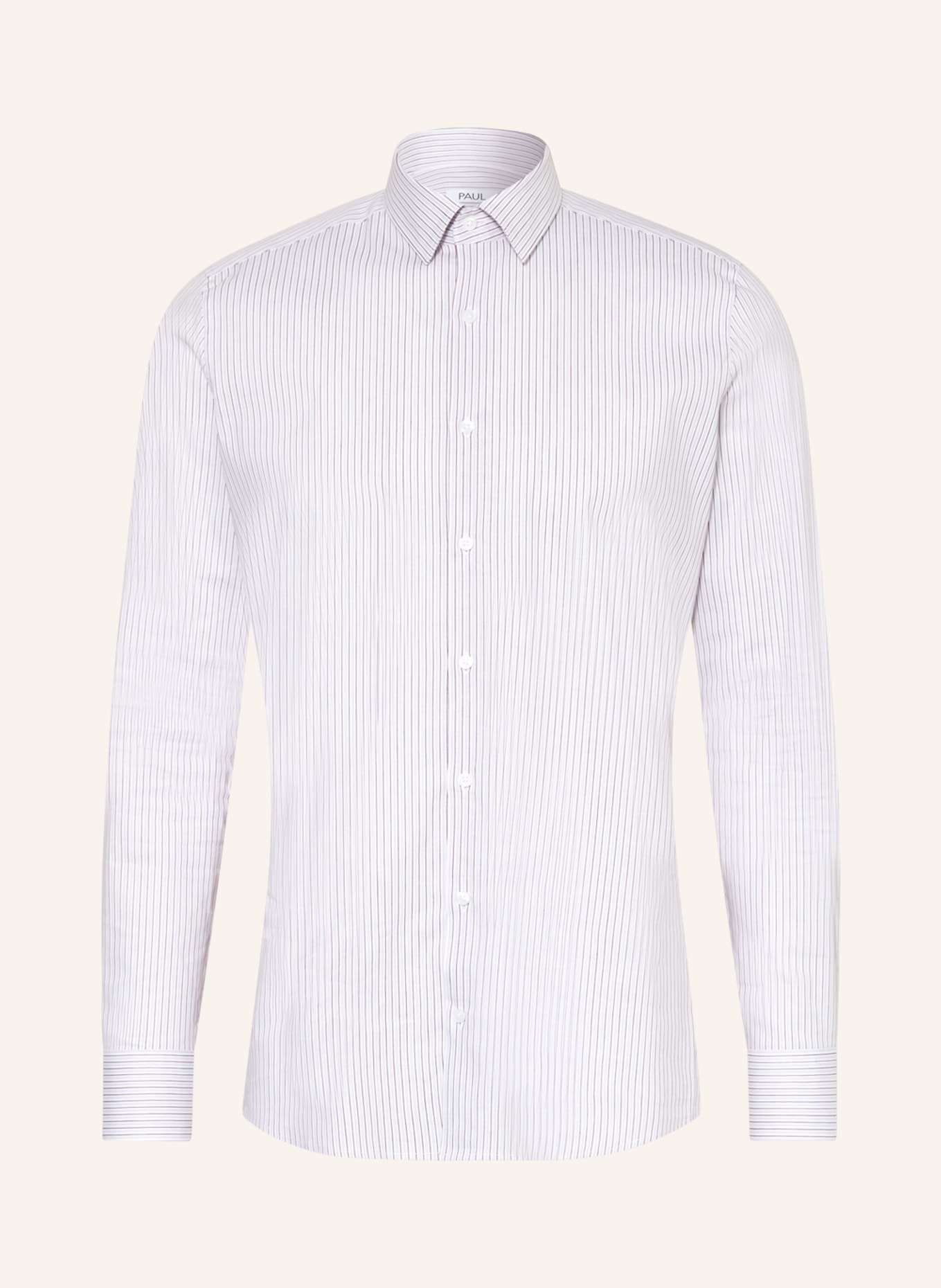 PAUL Shirt slim fit, Color: WHITE/ LIGHT GRAY/ BROWN (Image 1)