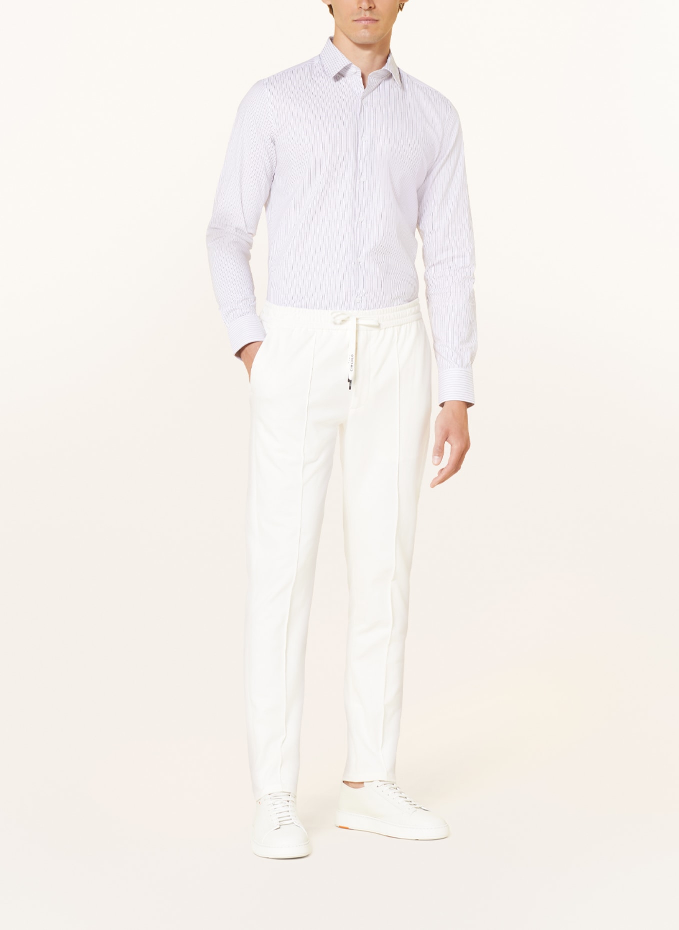 PAUL Shirt slim fit, Color: WHITE/ LIGHT GRAY/ BROWN (Image 2)