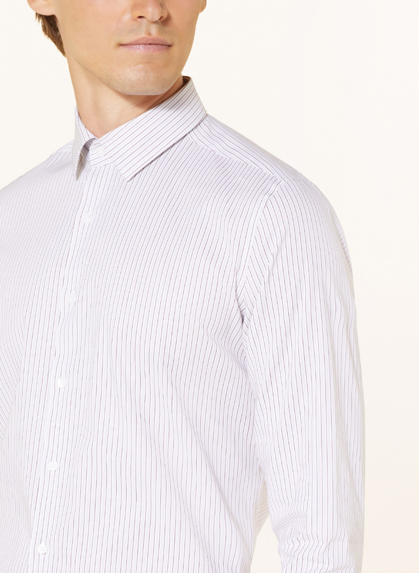 PAUL Shirt slim fit, Color: WHITE/ LIGHT GRAY/ BROWN (Image 4)