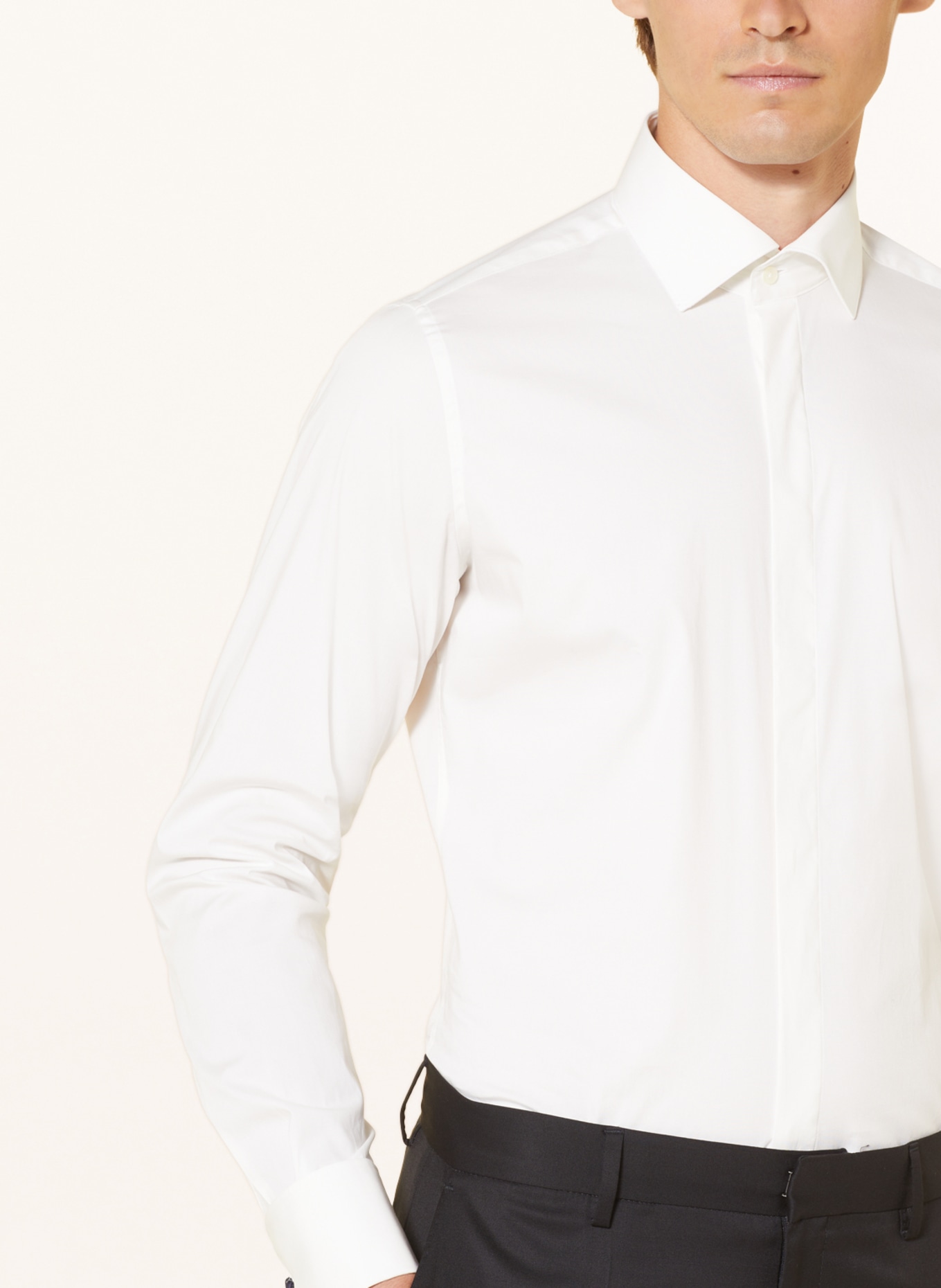 PAUL Slim fit shirt with French cuffs, Color: ECRU (Image 4)